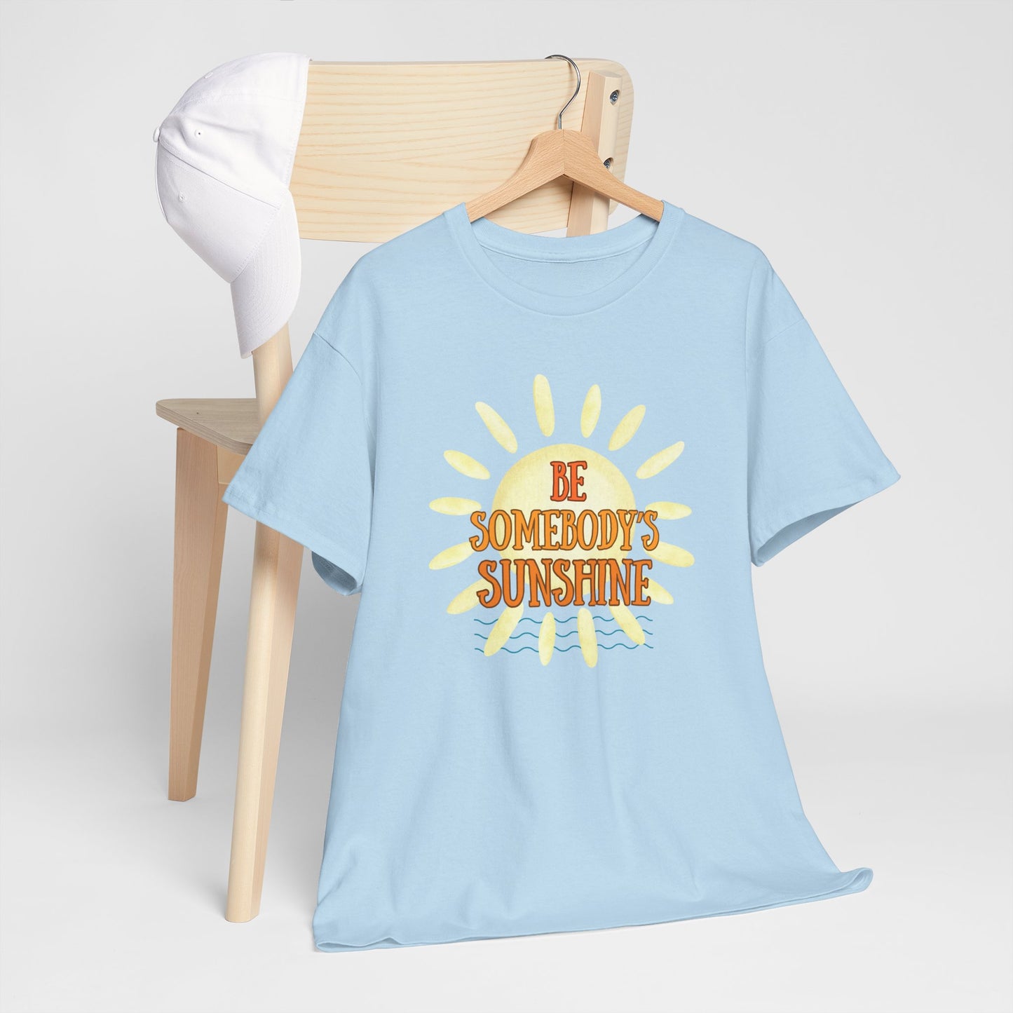 Unisex Heavy Cotton Tee - Be Somebody's Sunshine Tee, Summer Vibes Shirt, Positive Quote Tee, Gift for Friends, Fun Casual Wear