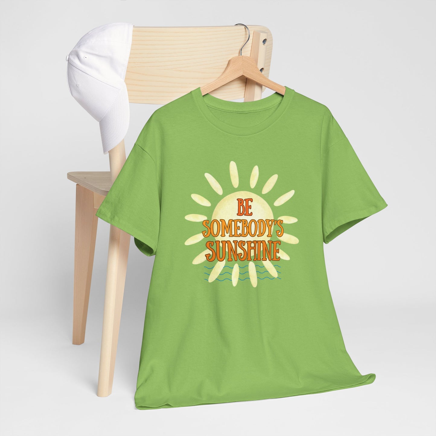 Unisex Heavy Cotton Tee - Be Somebody's Sunshine Tee, Summer Vibes Shirt, Positive Quote Tee, Gift for Friends, Fun Casual Wear