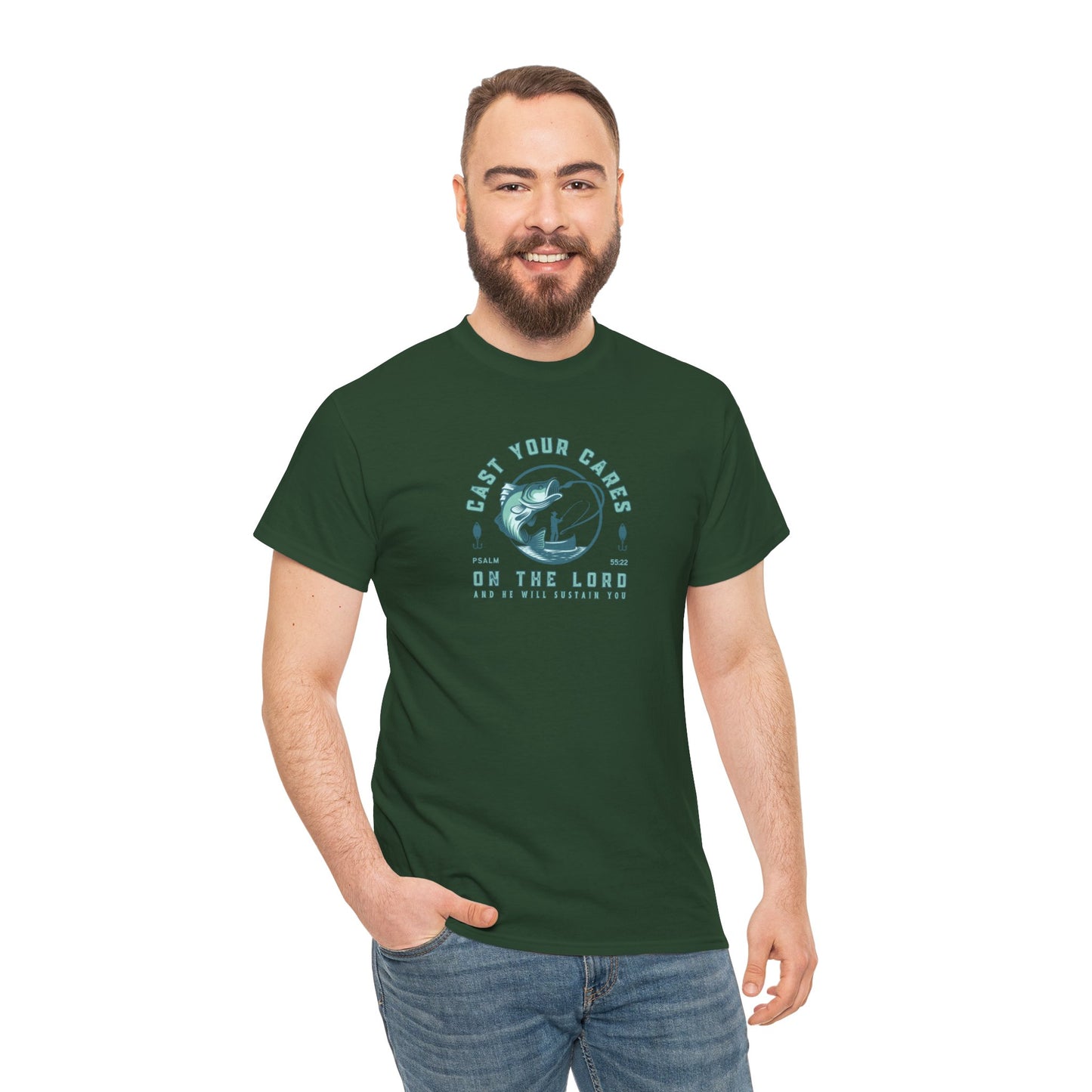 Men's Graphic Christian T Shirt Fishing Tee