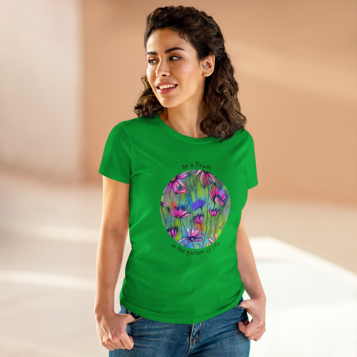 Flower Tee Women's Floral T Shirt Positive Graphic T-Shirt