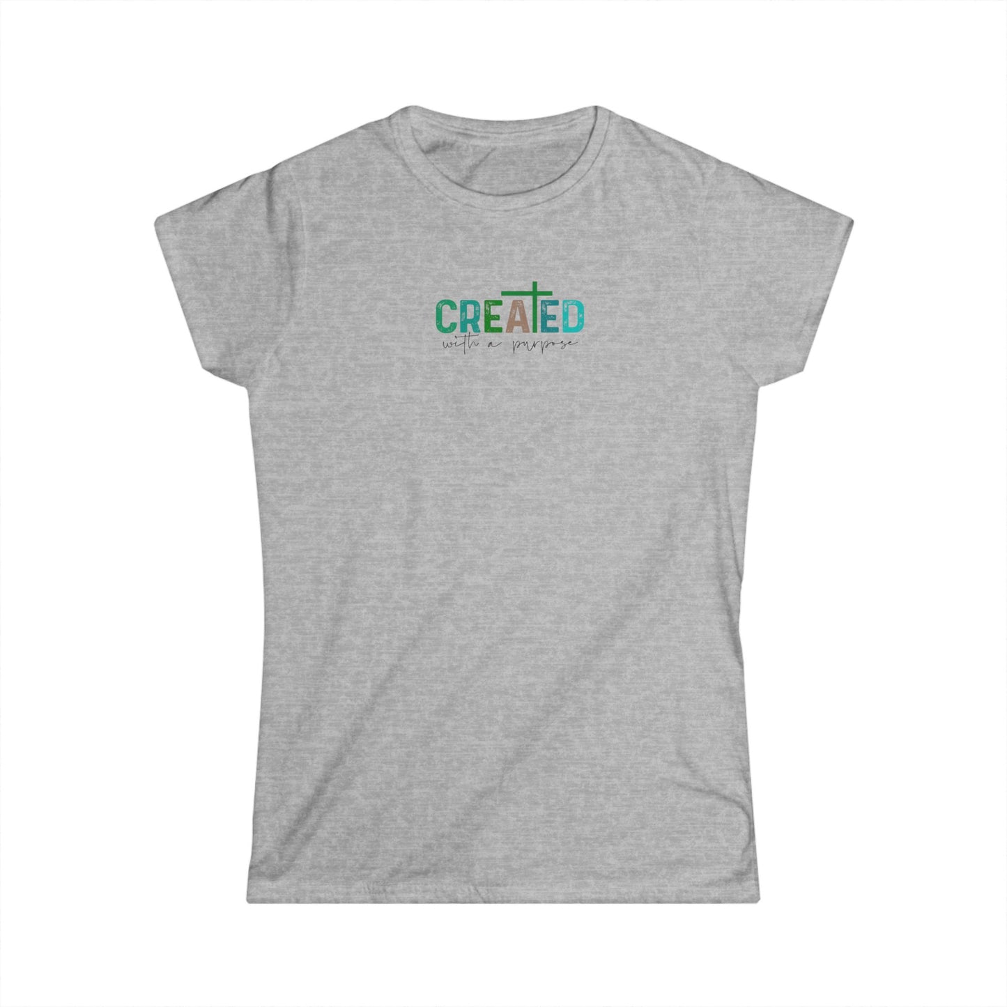Christian Women's Graphic Tee - Created with A Purpose T Shirt - Inspirational