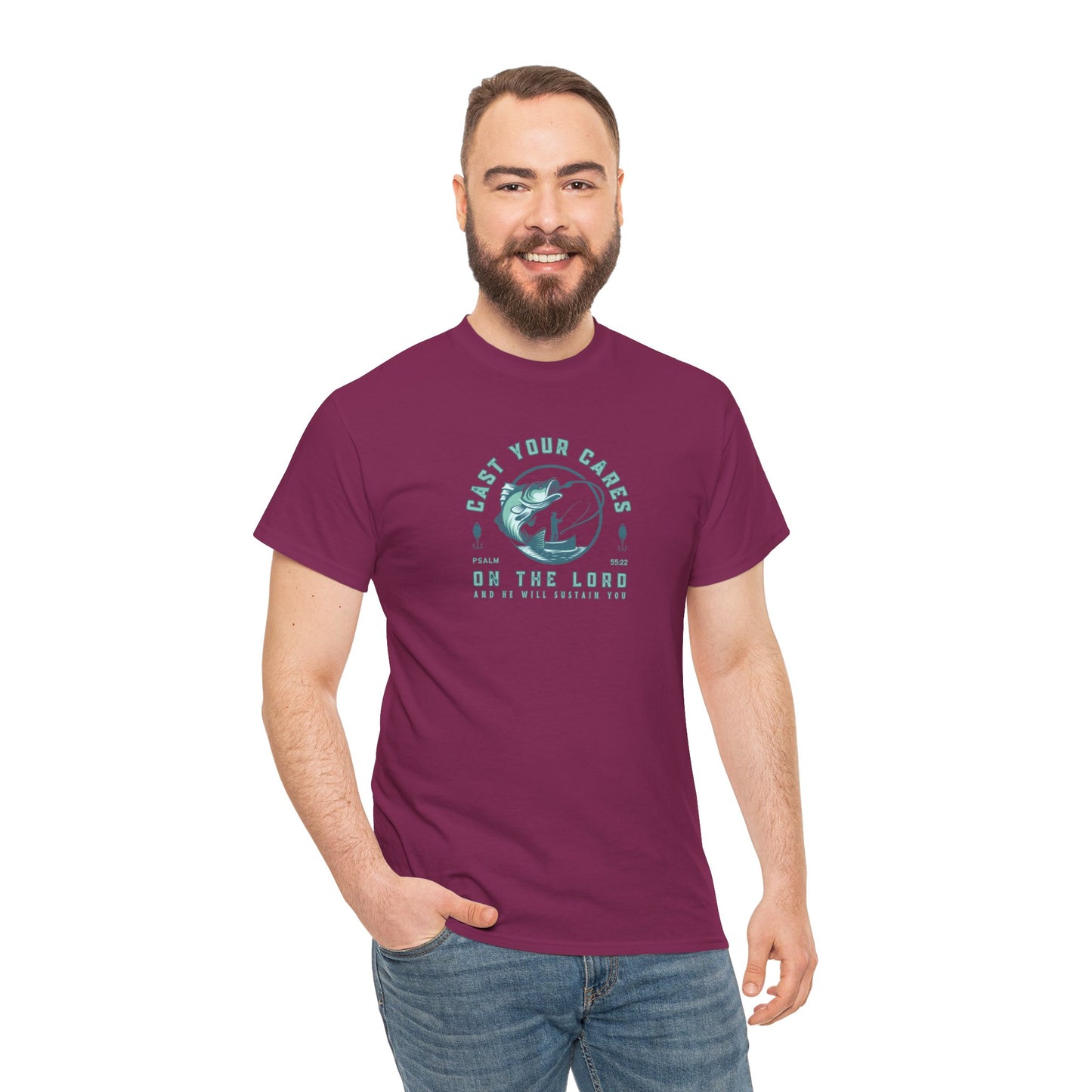 Men's Graphic Christian T Shirt Fishing Tee
