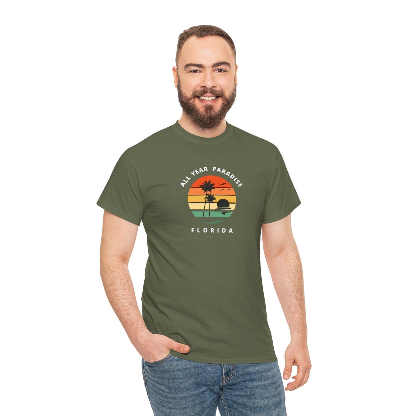 Vintage Sunset Graphic Tee, Casual T-Shirt, Summer Vibes Shirt, Beachwear, Gift for Him/Her, Cozy Everyday Wear