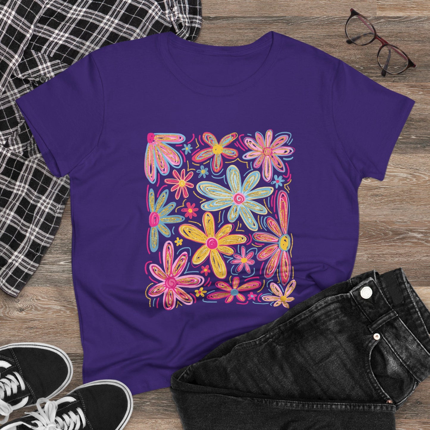 Women's Floral T Shirt Flower Tee
