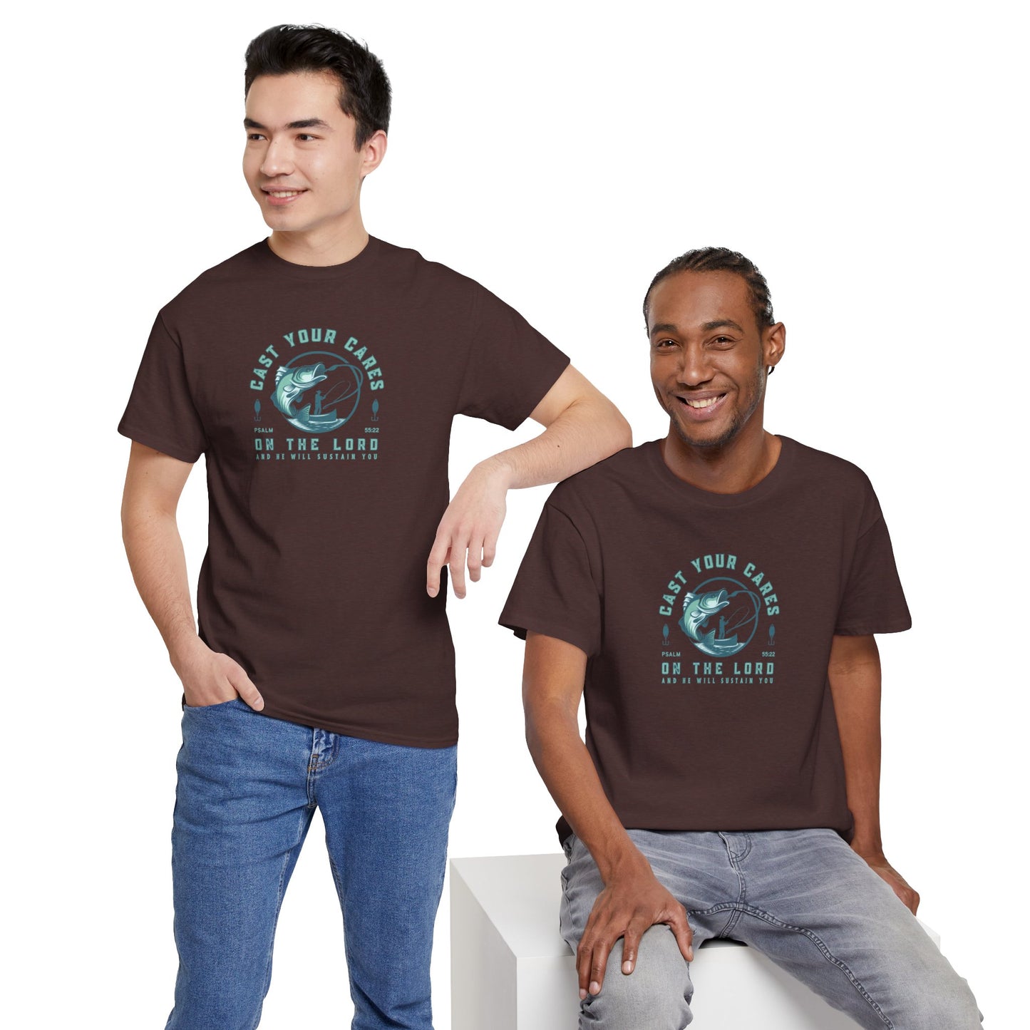 Men's Graphic Christian T Shirt Fishing Tee