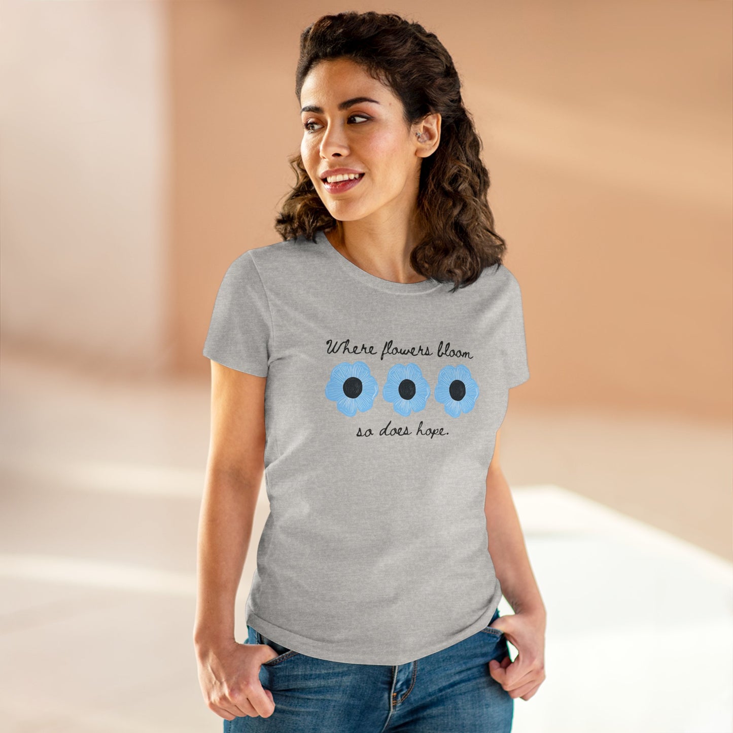Floral Tee Flower T Shirt Women's Positive Saying Inspirational