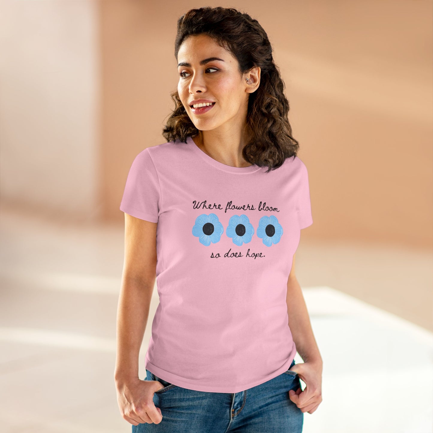 Floral Tee Flower T Shirt Women's Positive Saying Inspirational