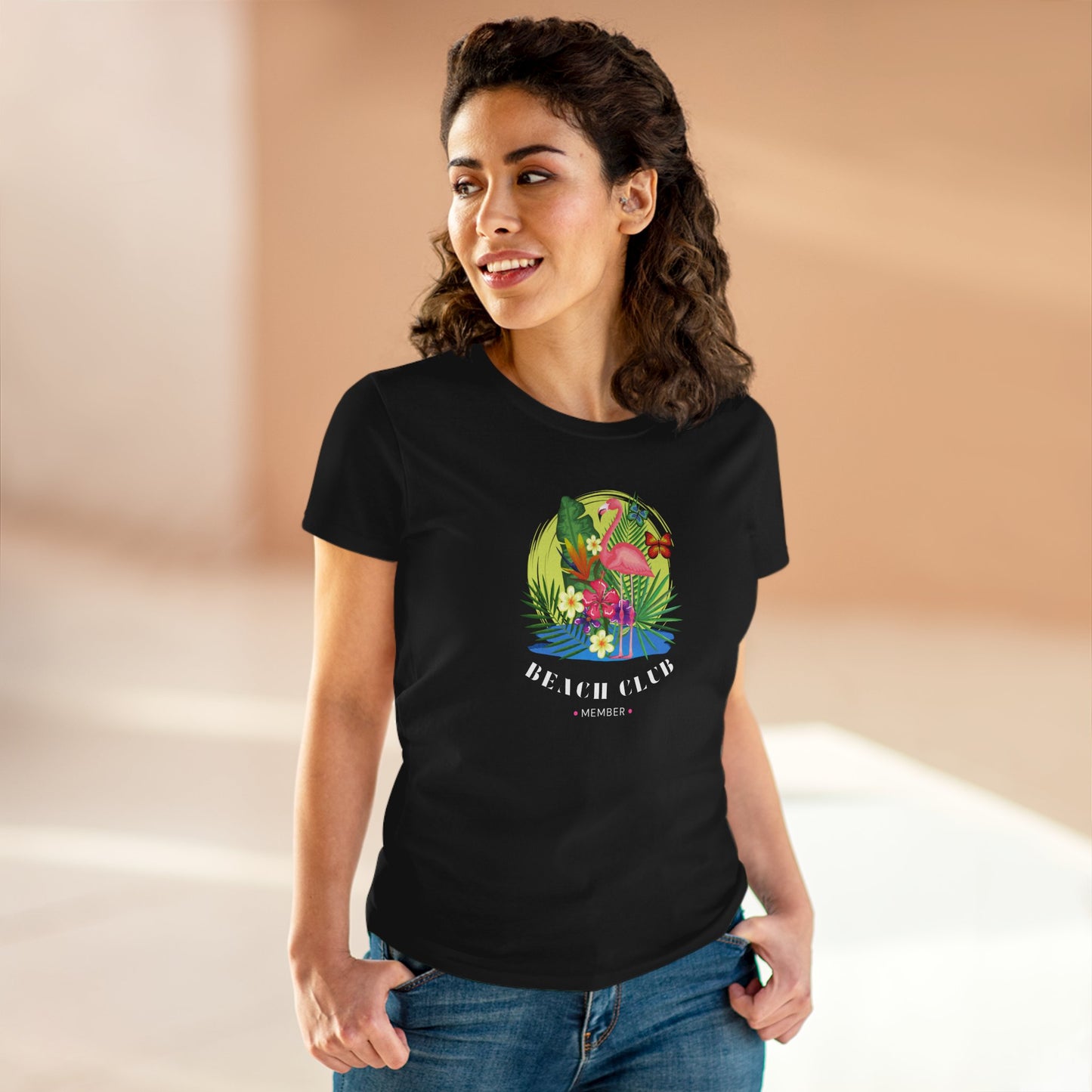 T-Shirt Tropical Beach Club Women's Graphic Flamingo Tee