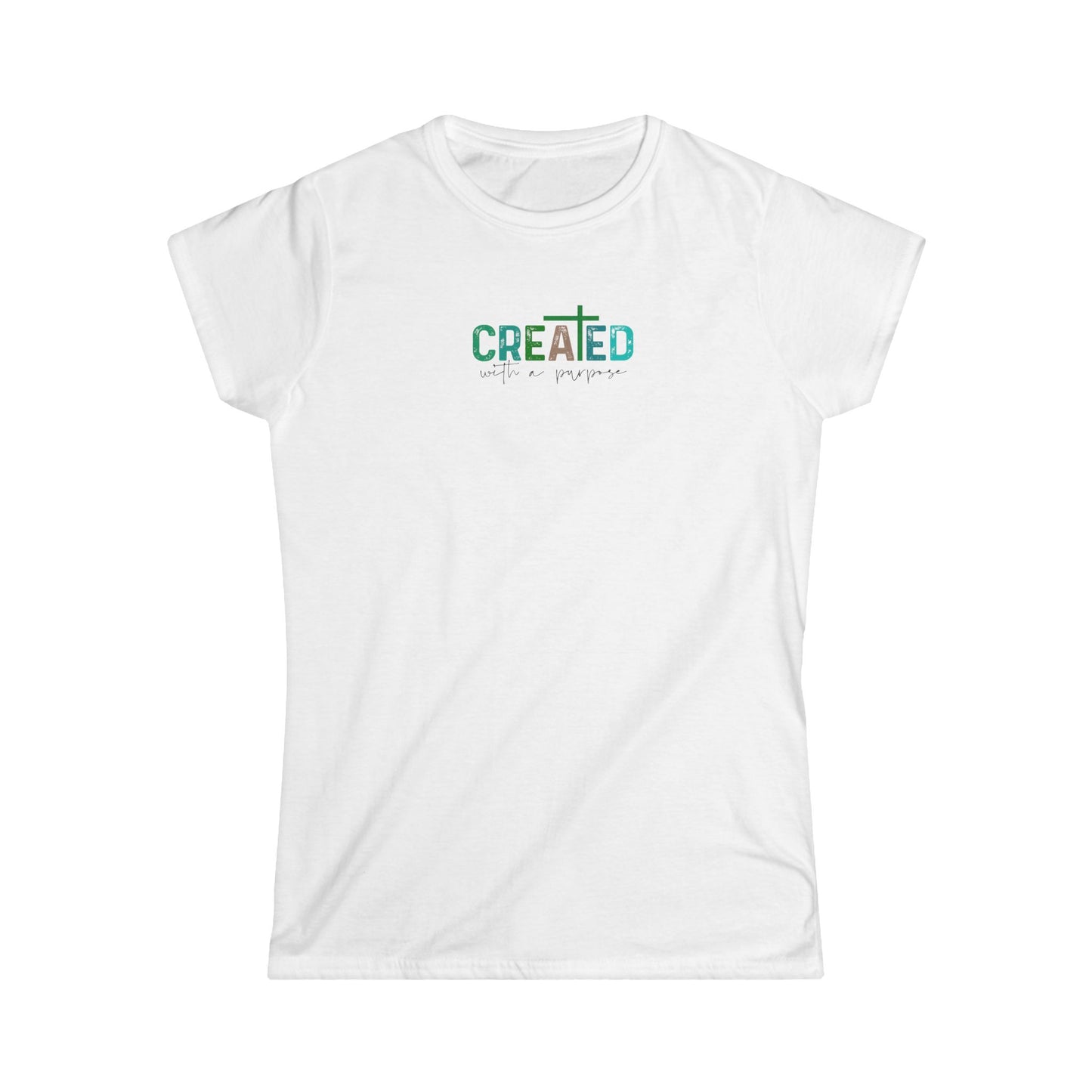 Christian Women's Graphic Tee - Created with A Purpose T Shirt - Inspirational