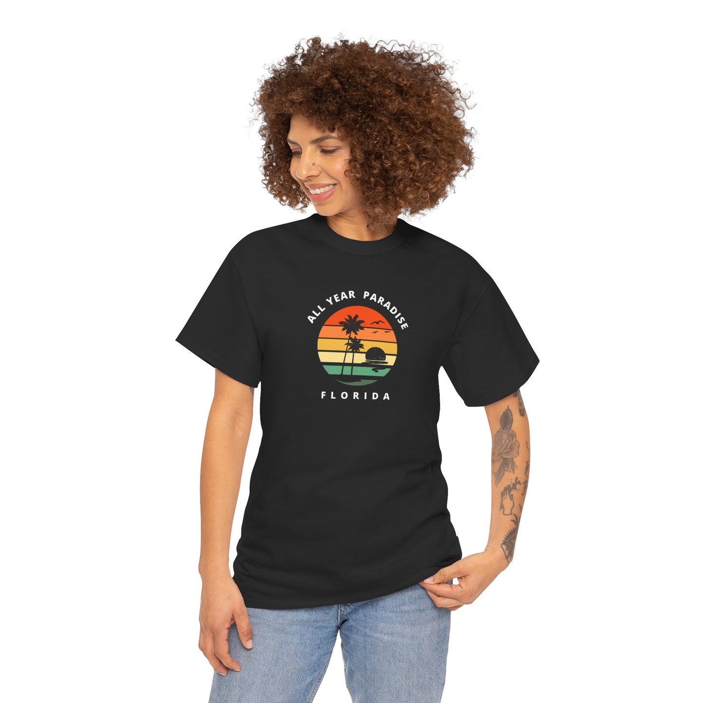 Vintage Sunset Graphic Tee, Casual T-Shirt, Summer Vibes Shirt, Beachwear, Gift for Him/Her, Cozy Everyday Wear