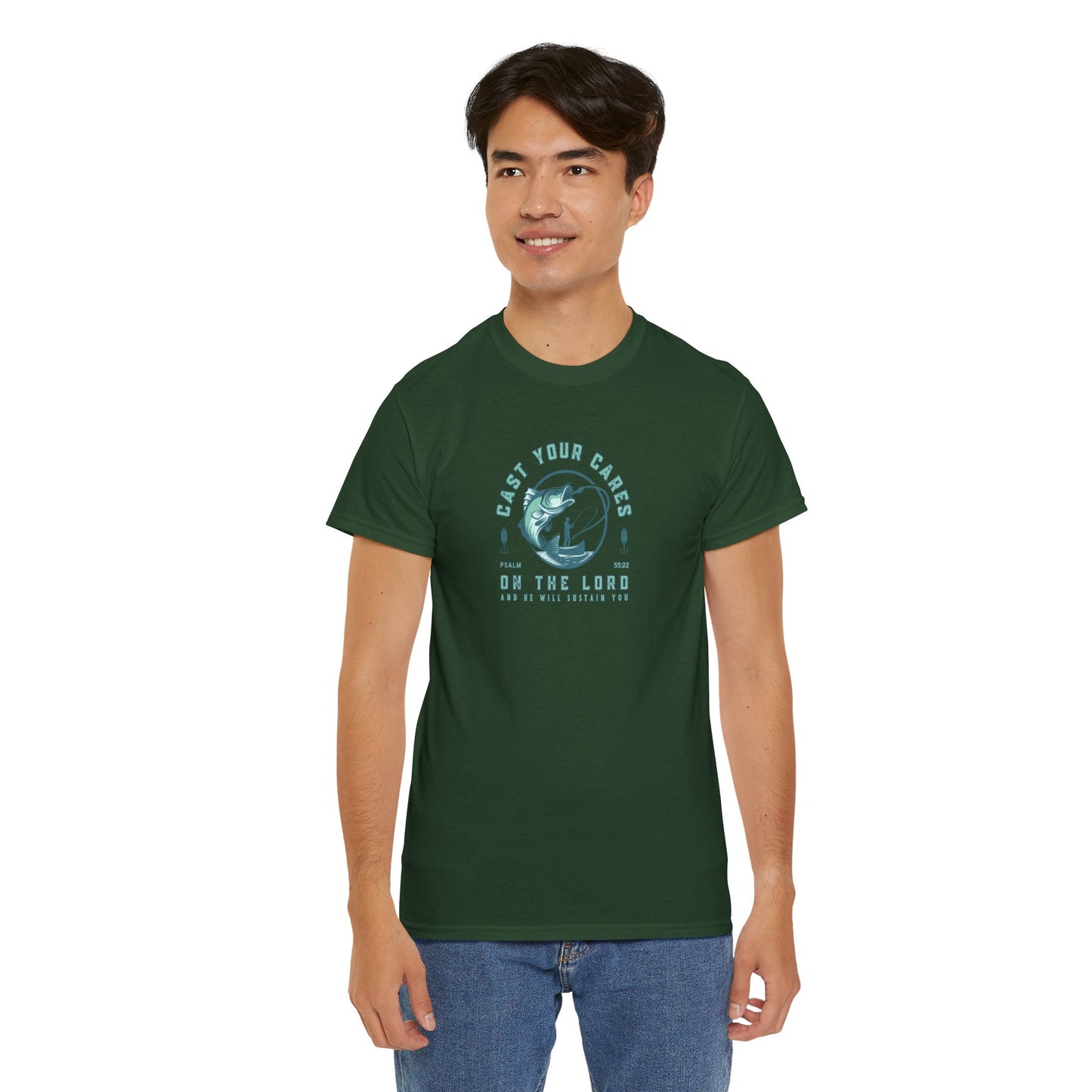 Men's Graphic Christian T Shirt Fishing Tee