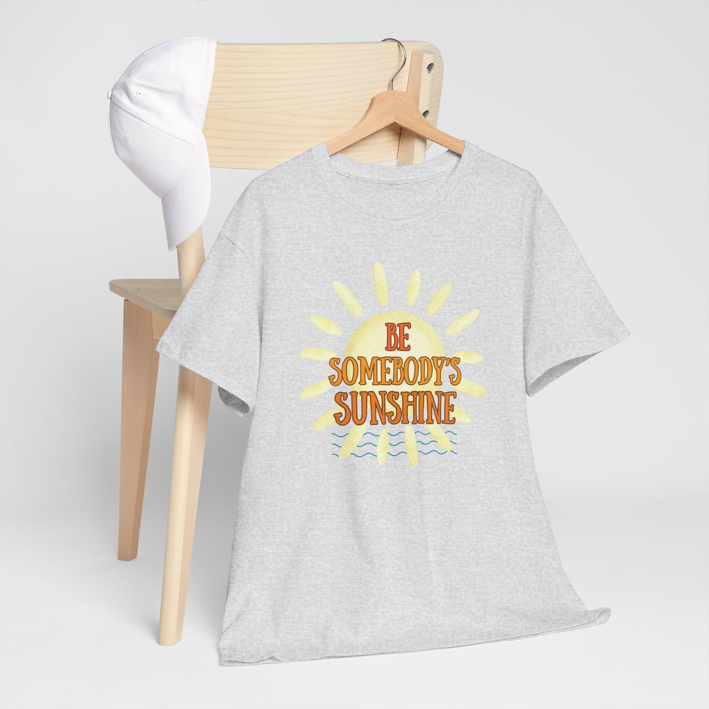 Unisex Heavy Cotton Tee - Be Somebody's Sunshine Tee, Summer Vibes Shirt, Positive Quote Tee, Gift for Friends, Fun Casual Wear