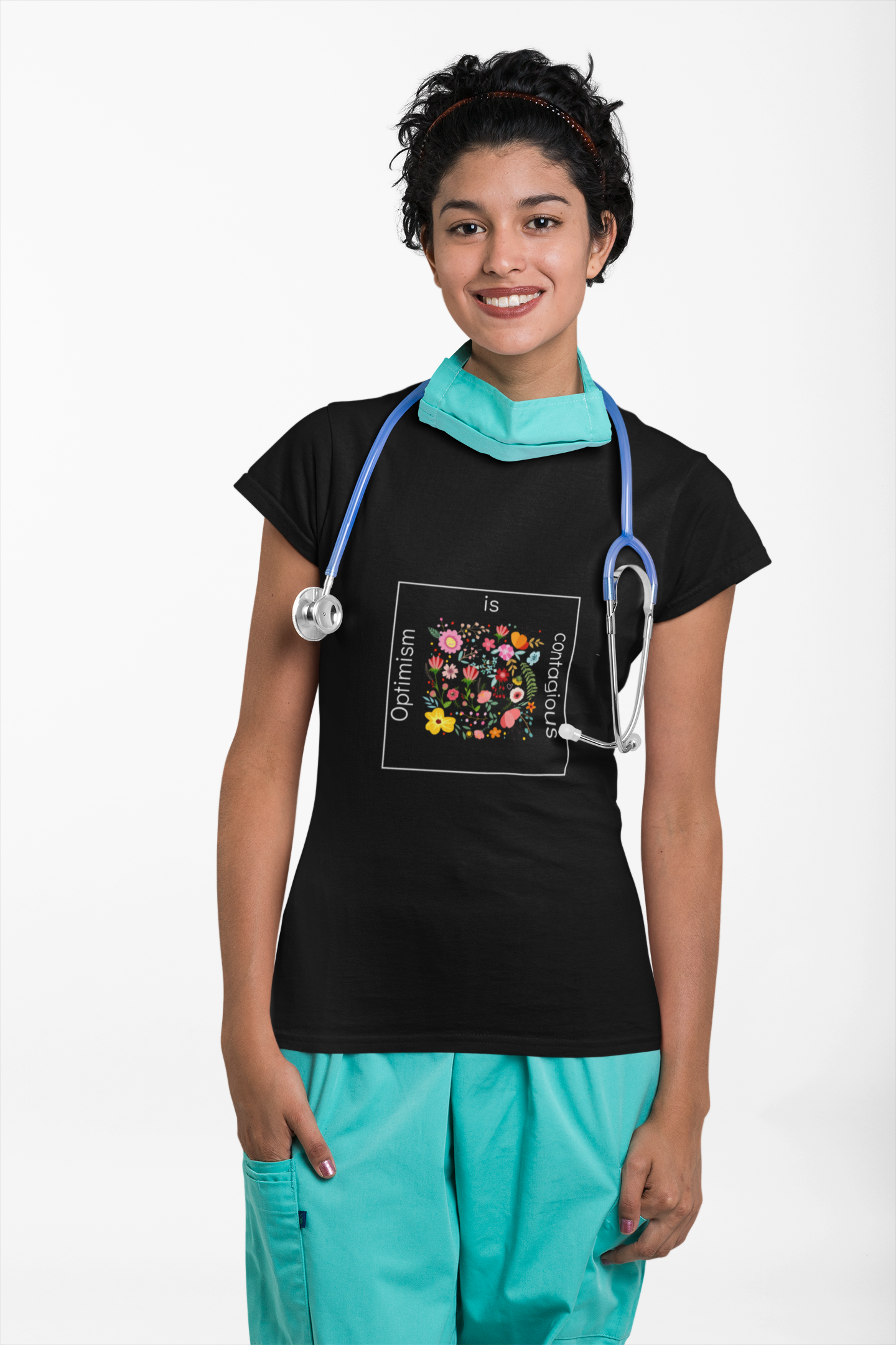 Positive Optimism T Shirt Inspirational Women's Floral Tee