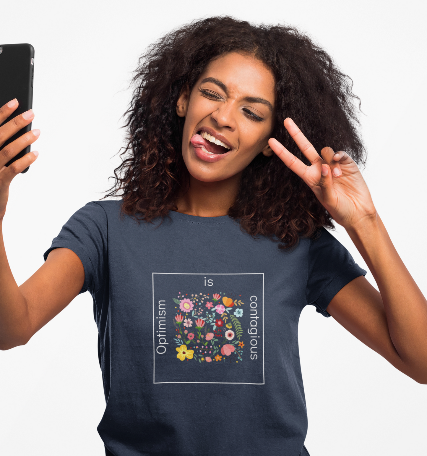 Positive Optimism T Shirt Inspirational Women's Floral Tee