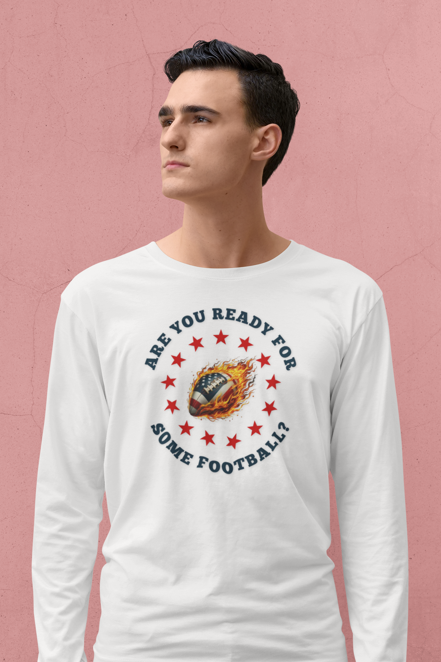 Football T Shirt Long Sleeve Football Fan Tee Sports T Shirt