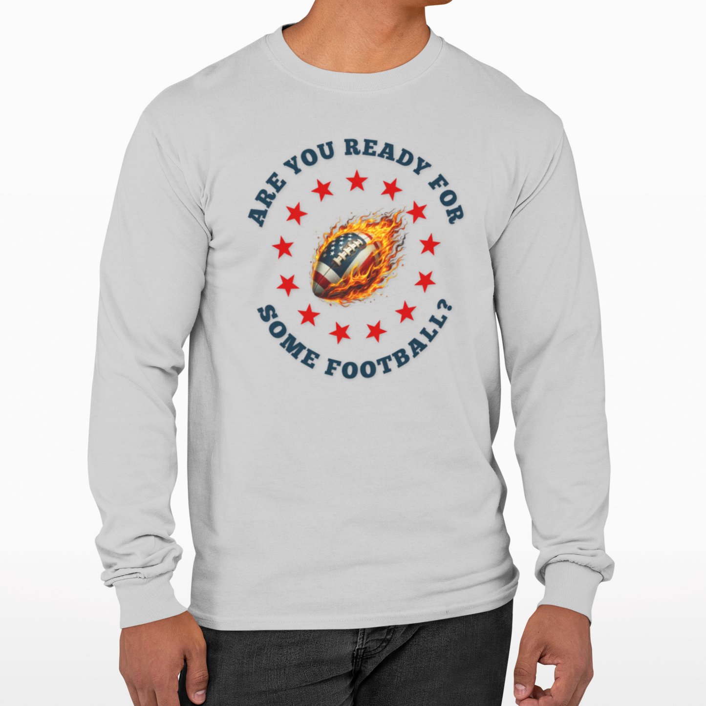 Football T Shirt Long Sleeve Football Fan Tee Sports T Shirt
