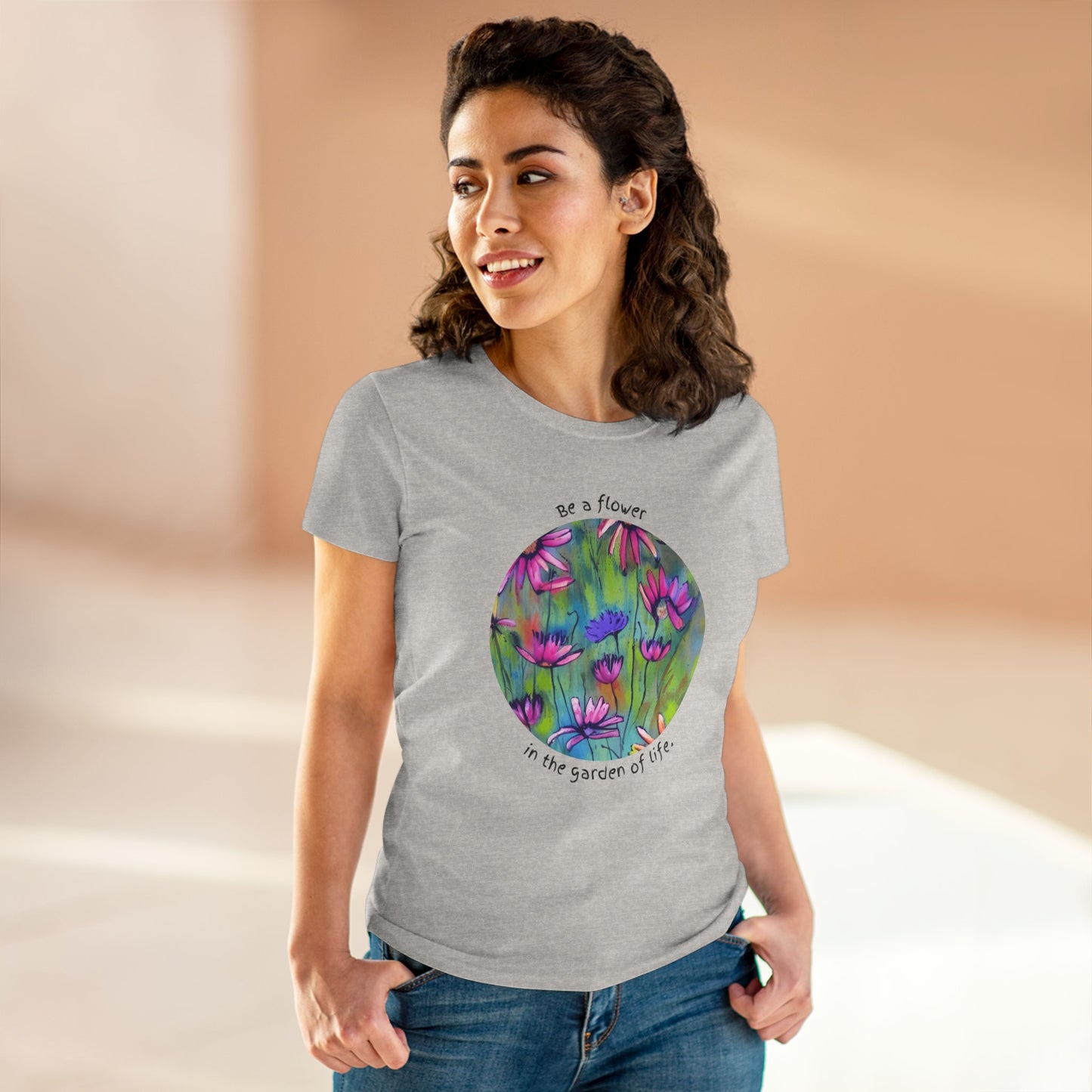 Flower Tee Women's Floral T Shirt Positive Graphic T-Shirt
