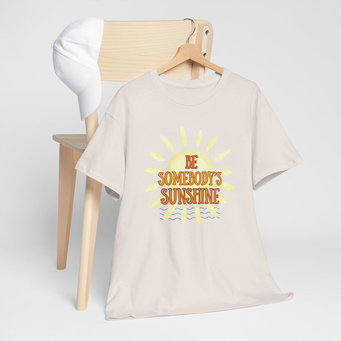 Unisex Heavy Cotton Tee - Be Somebody's Sunshine Tee, Summer Vibes Shirt, Positive Quote Tee, Gift for Friends, Fun Casual Wear