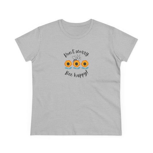 Bee T Shirt Women's Bee Tee Be Happy Don't Worry Inspirational T Shirt