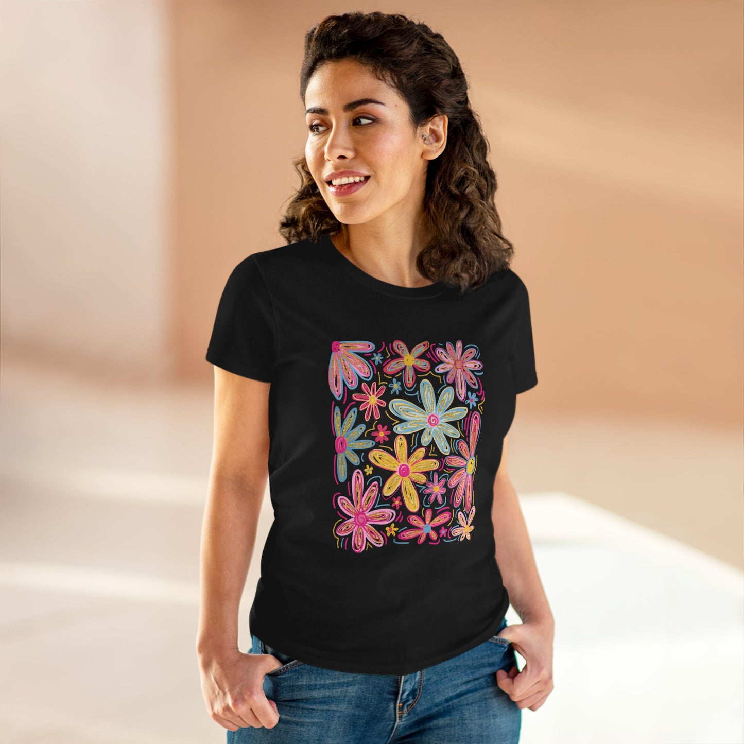 Women's Floral T Shirt Flower Tee