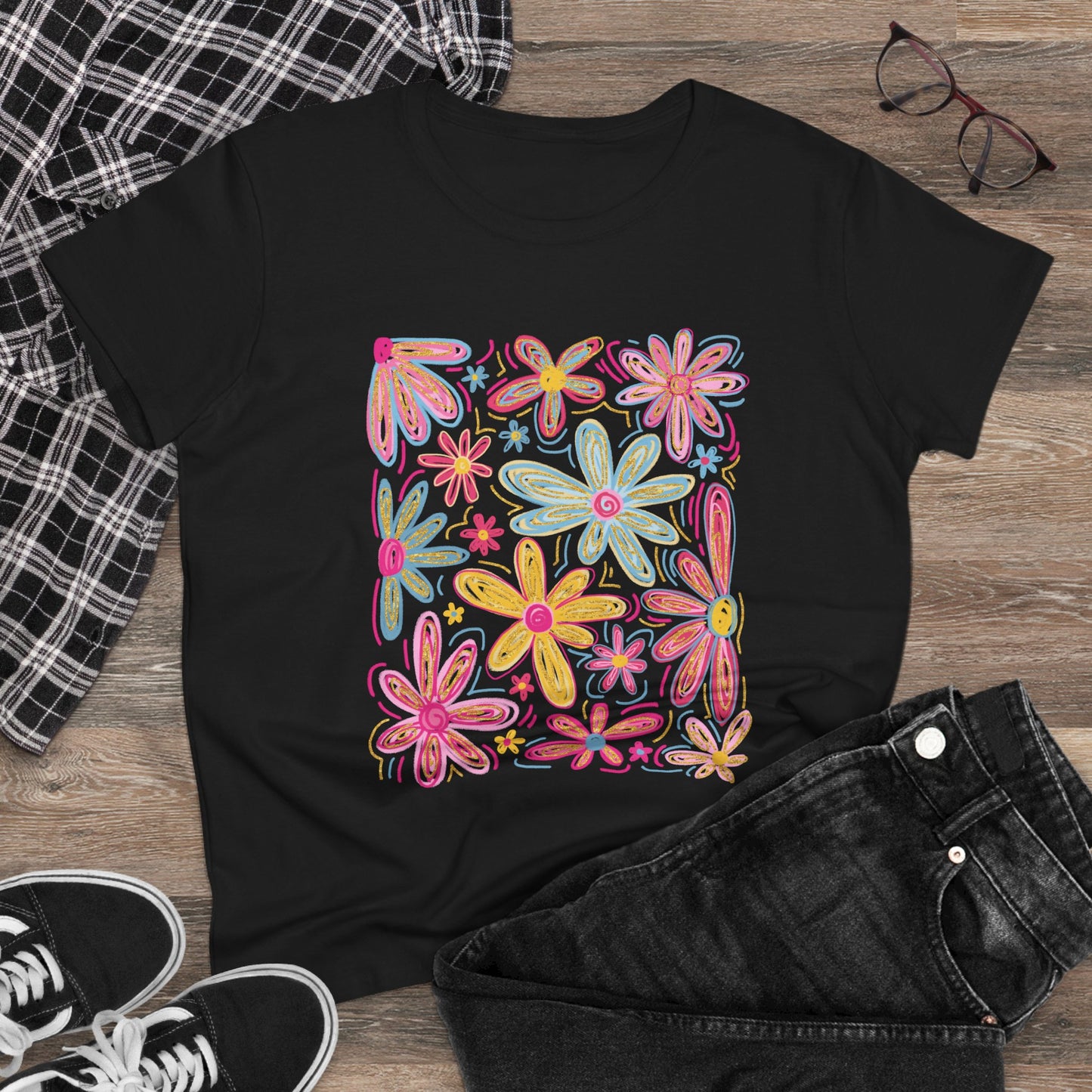 Women's Floral T Shirt Flower Tee