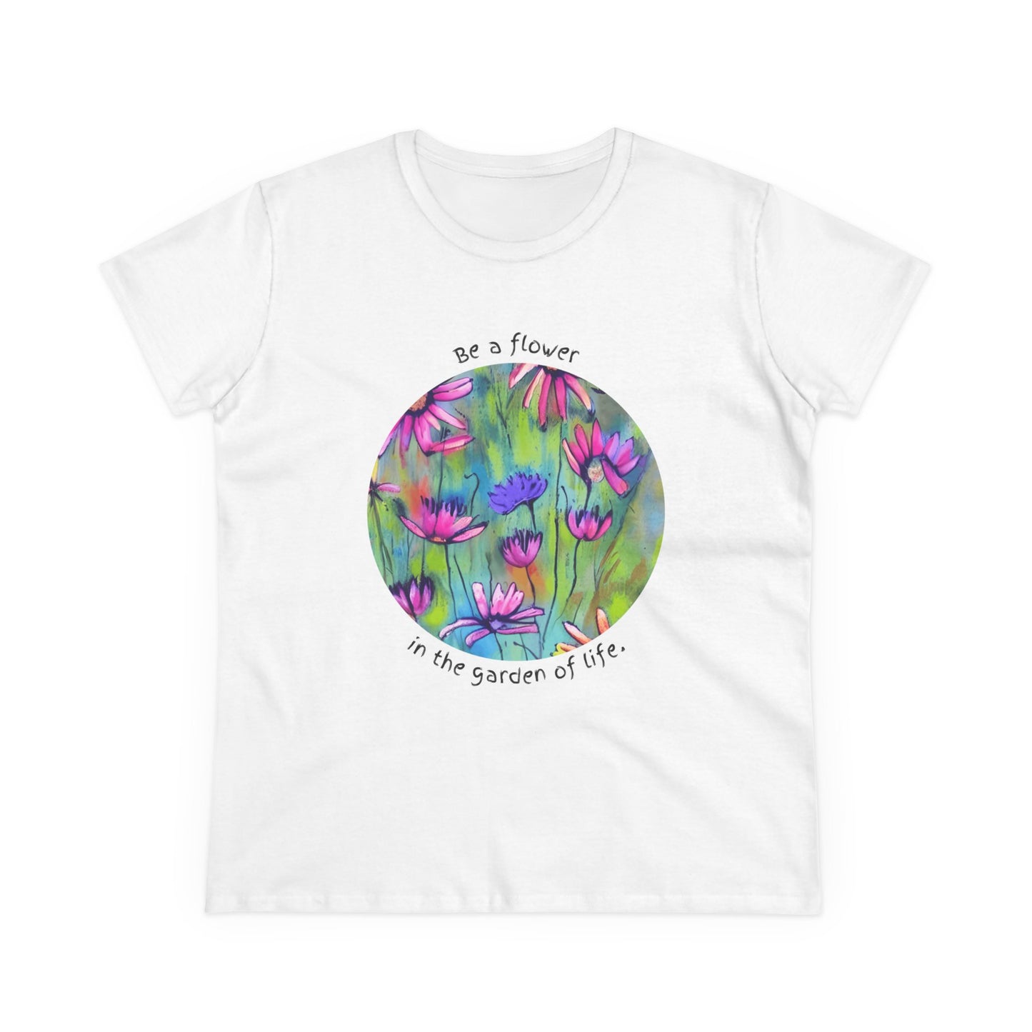 Flower Tee Women's Floral T Shirt Positive Graphic T-Shirt
