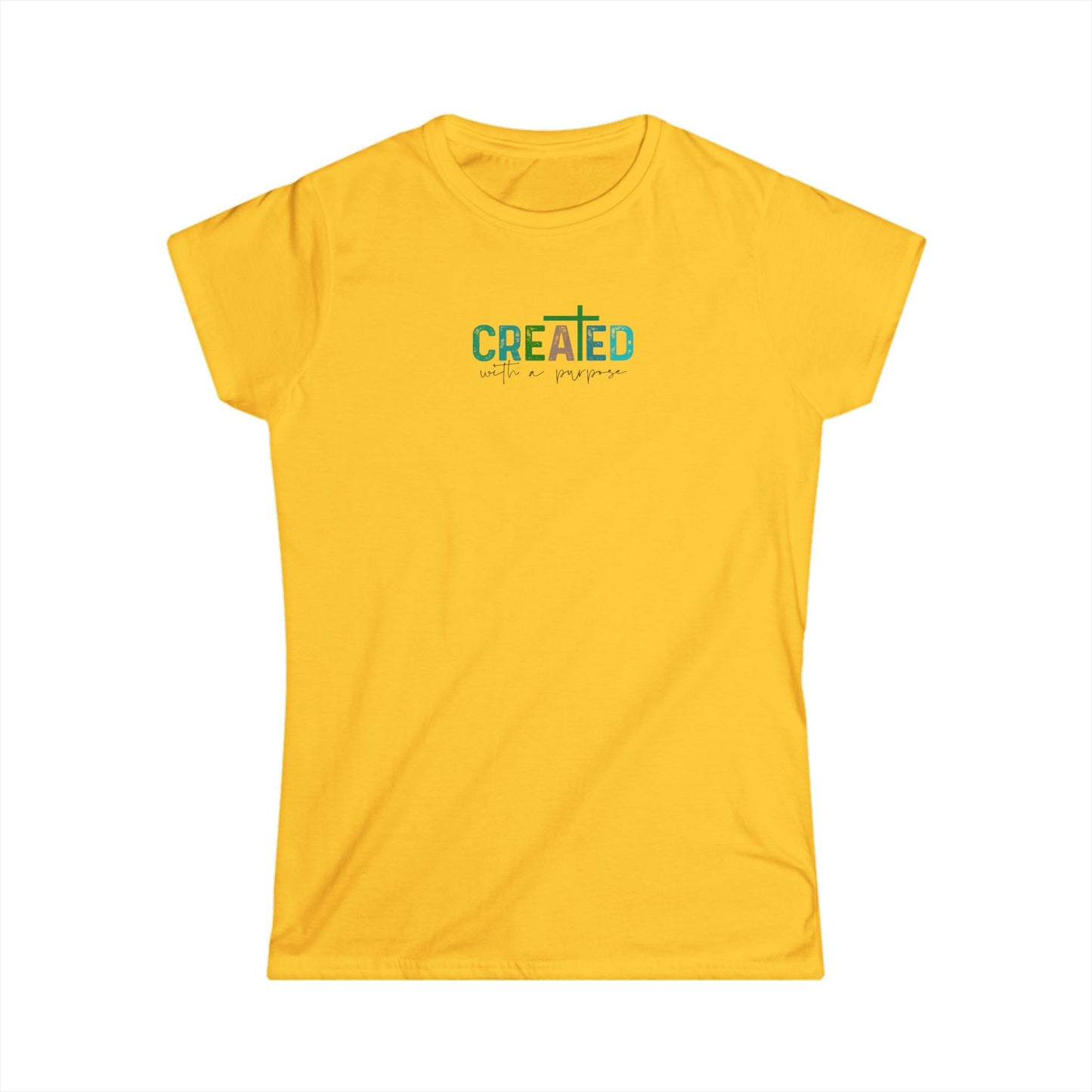 Christian Women's Graphic Tee - Created with A Purpose T Shirt - Inspirational