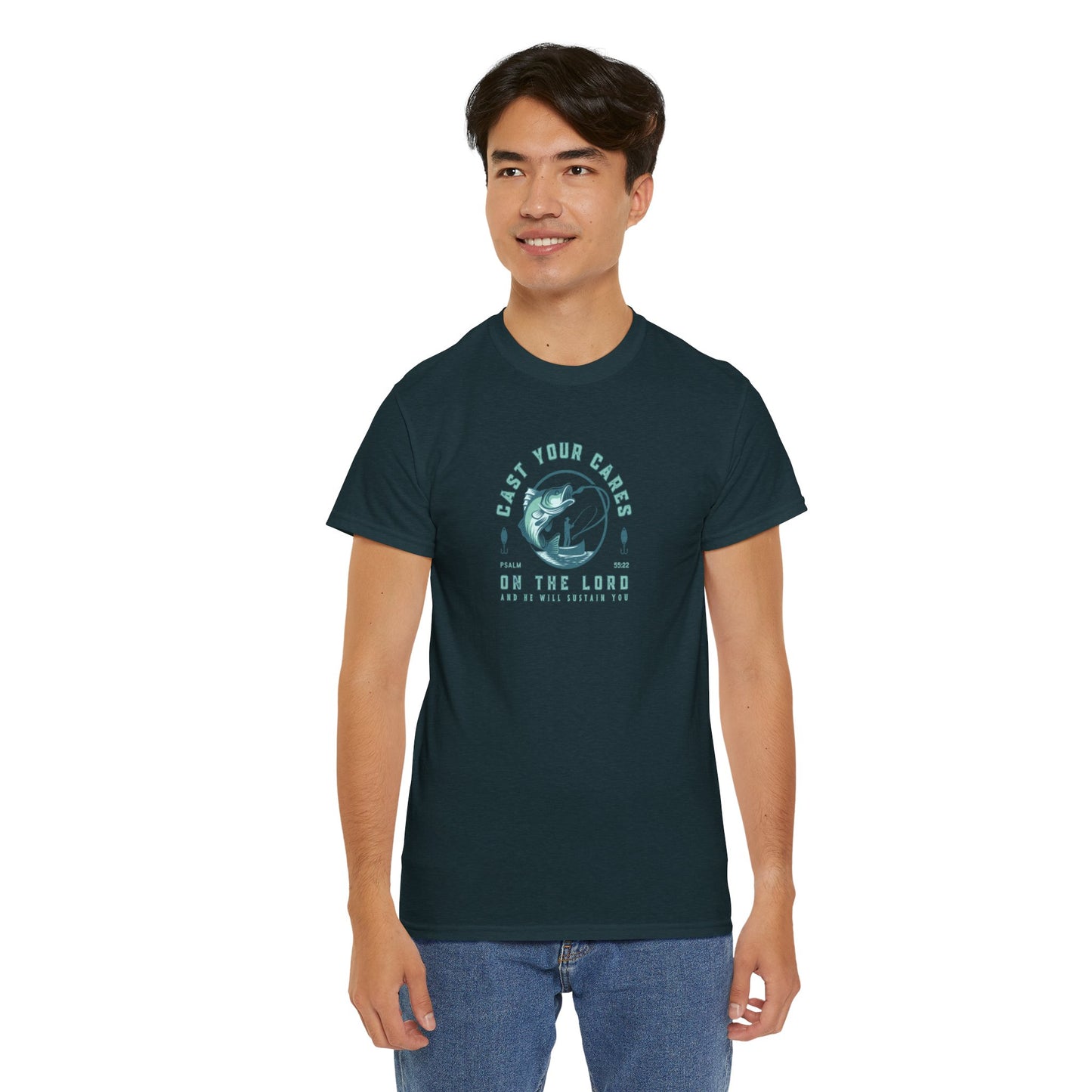 Men's Graphic Christian T Shirt Fishing Tee