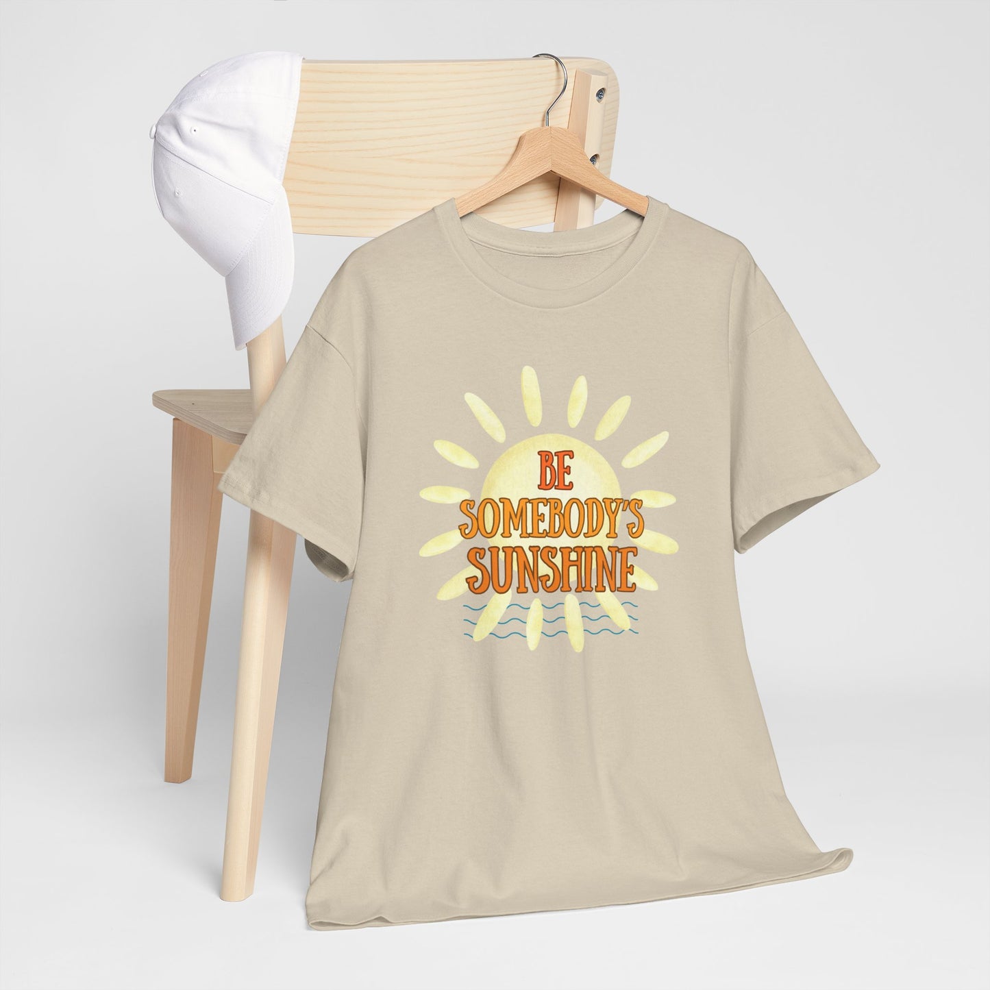Unisex Heavy Cotton Tee - Be Somebody's Sunshine Tee, Summer Vibes Shirt, Positive Quote Tee, Gift for Friends, Fun Casual Wear