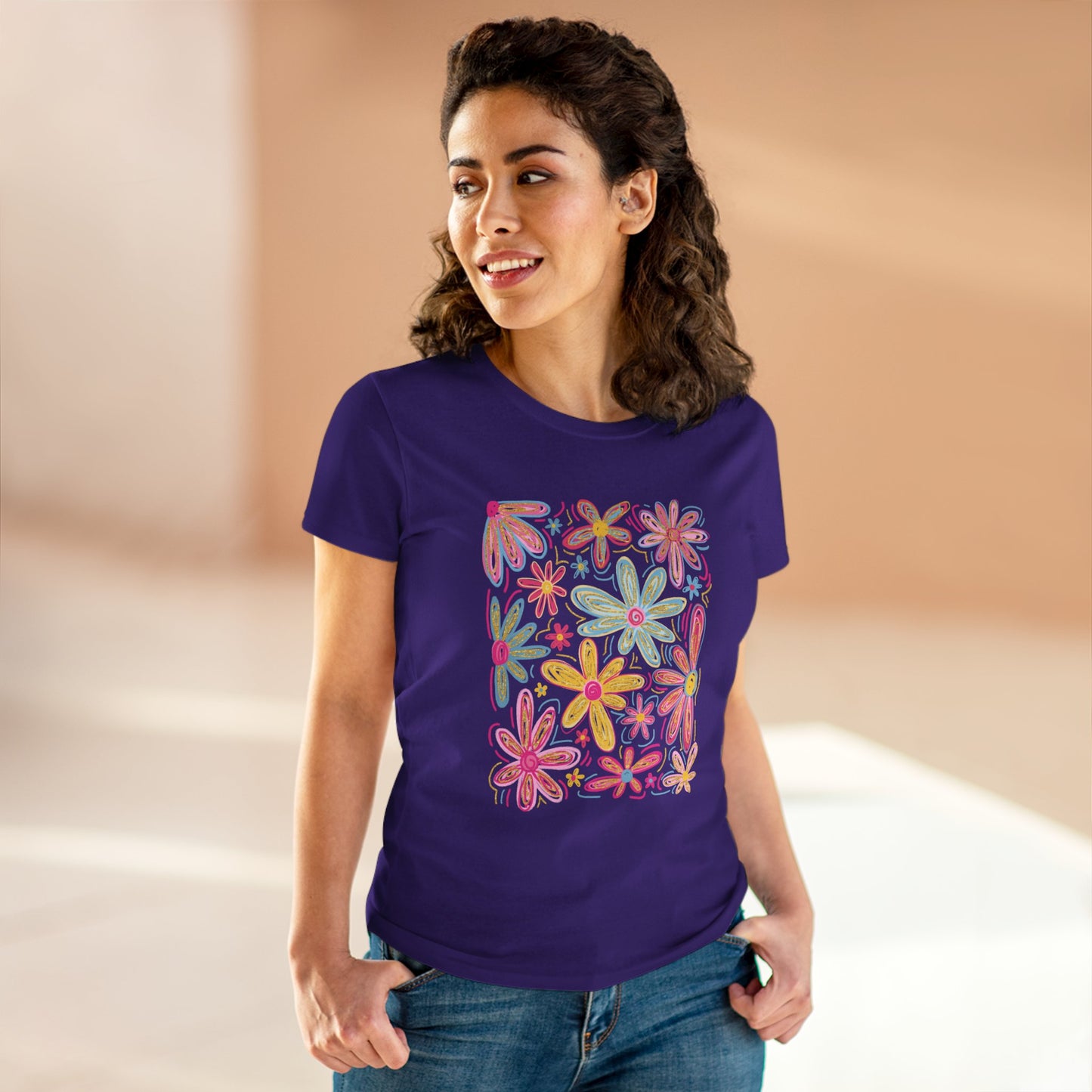 Women's Floral T Shirt Flower Tee