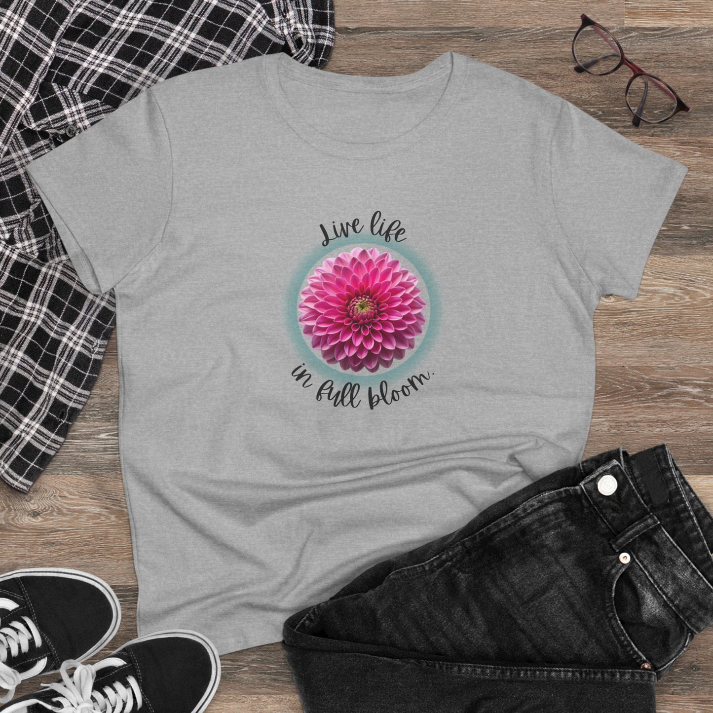 Floral Women's T Shirt Flower Tee - Inspirational Positive Saying Tee T Shirt