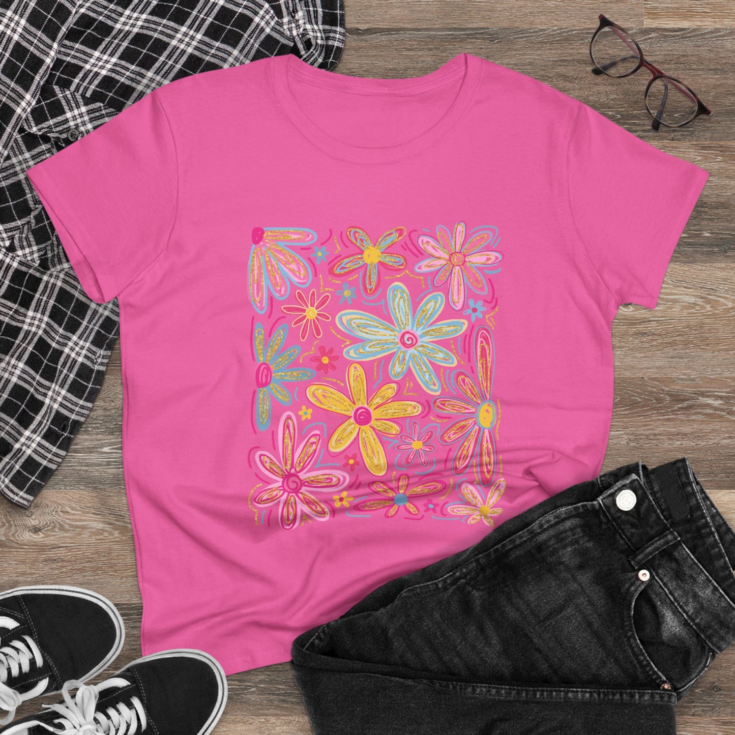 Women's Floral T Shirt Flower Tee