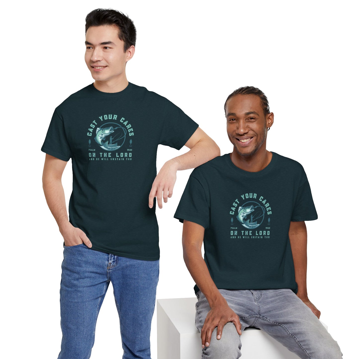 Men's Graphic Christian T Shirt Fishing Tee