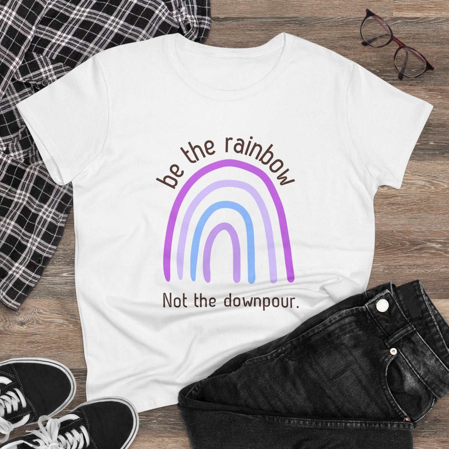 Rainbow T Shirt Inspirational Tee Women's