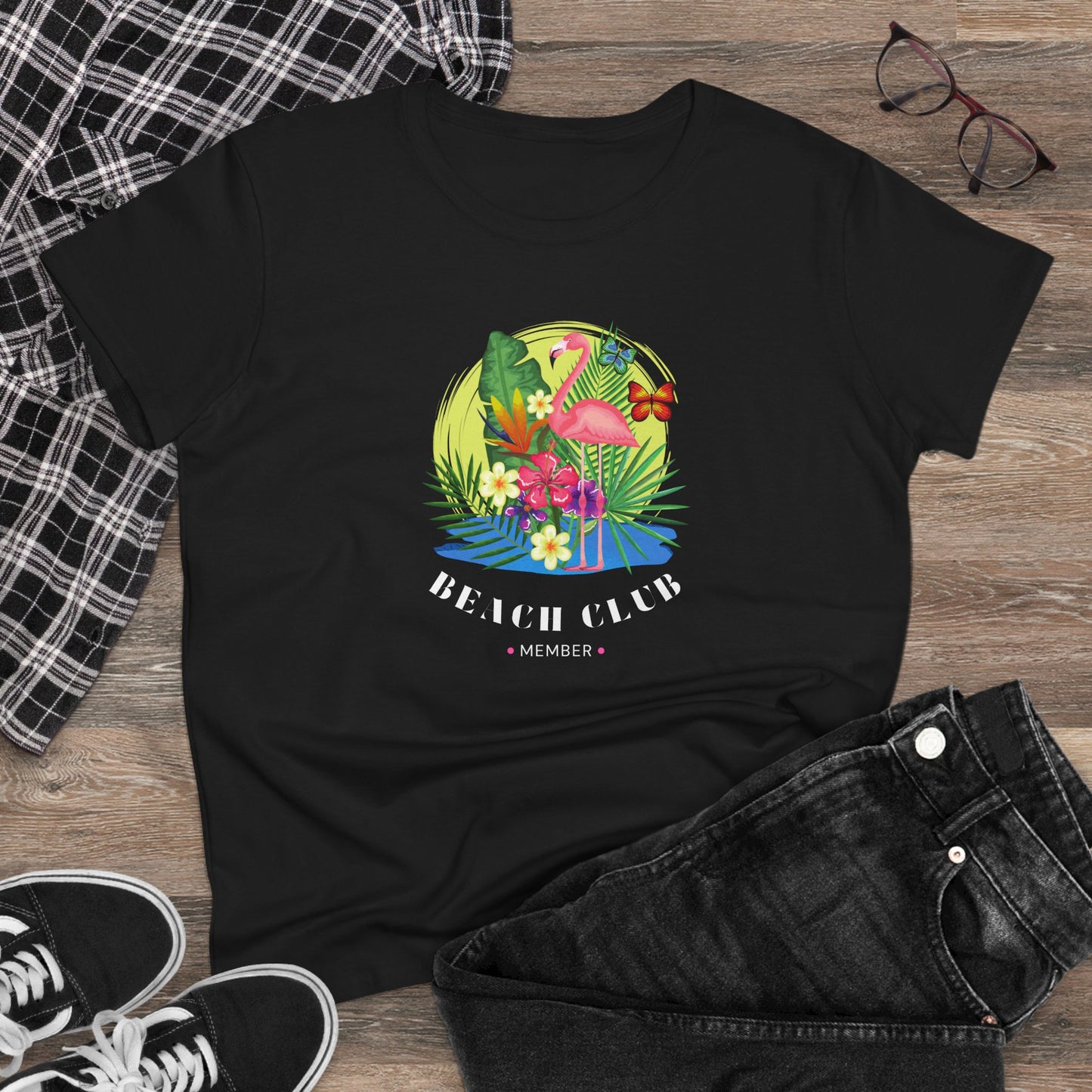 T-Shirt Tropical Beach Club Women's Graphic Flamingo Tee