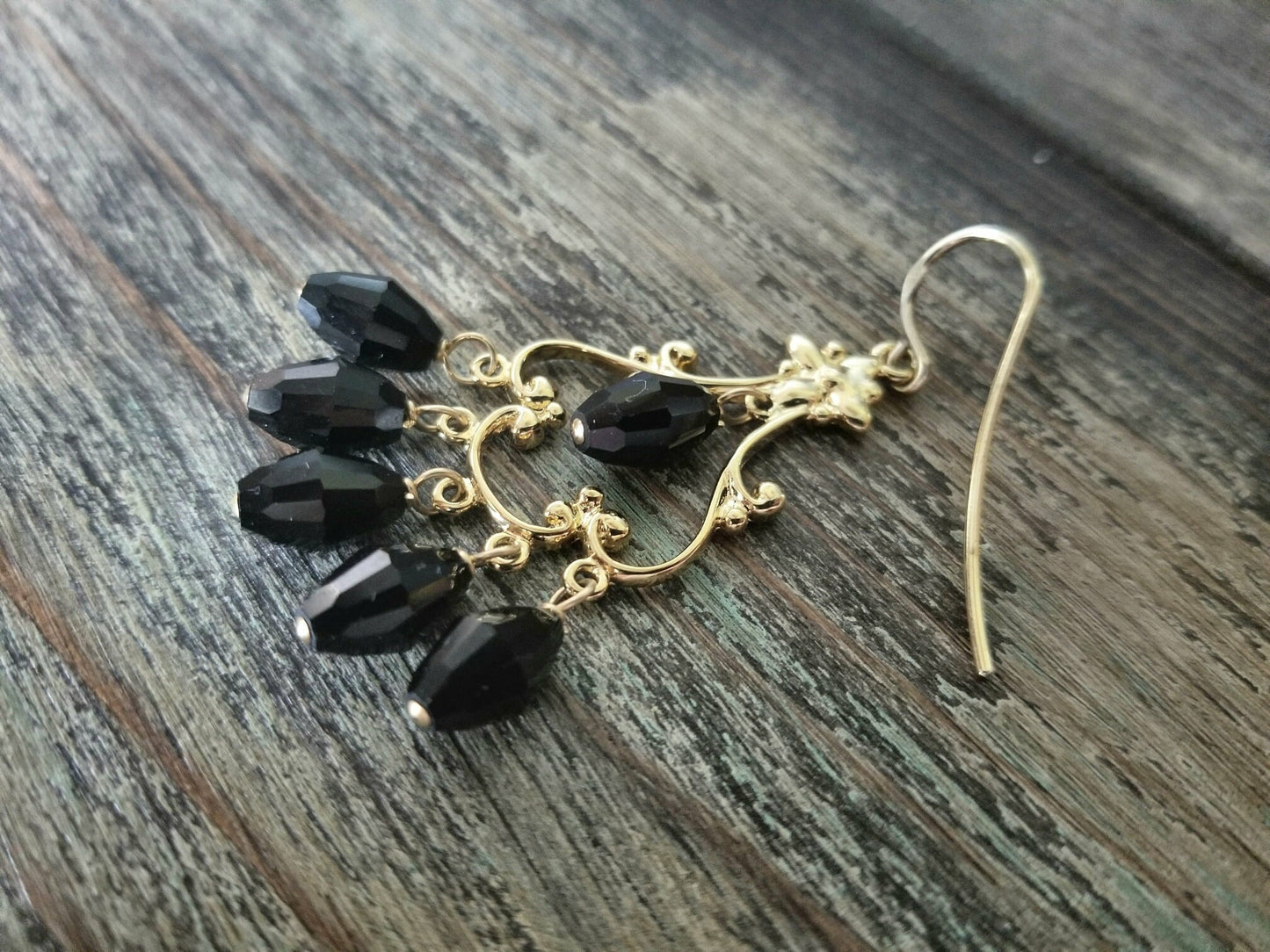 14K Gold Filled Chandelier Earrings: Swarovski Crystal Bridal Jewelry