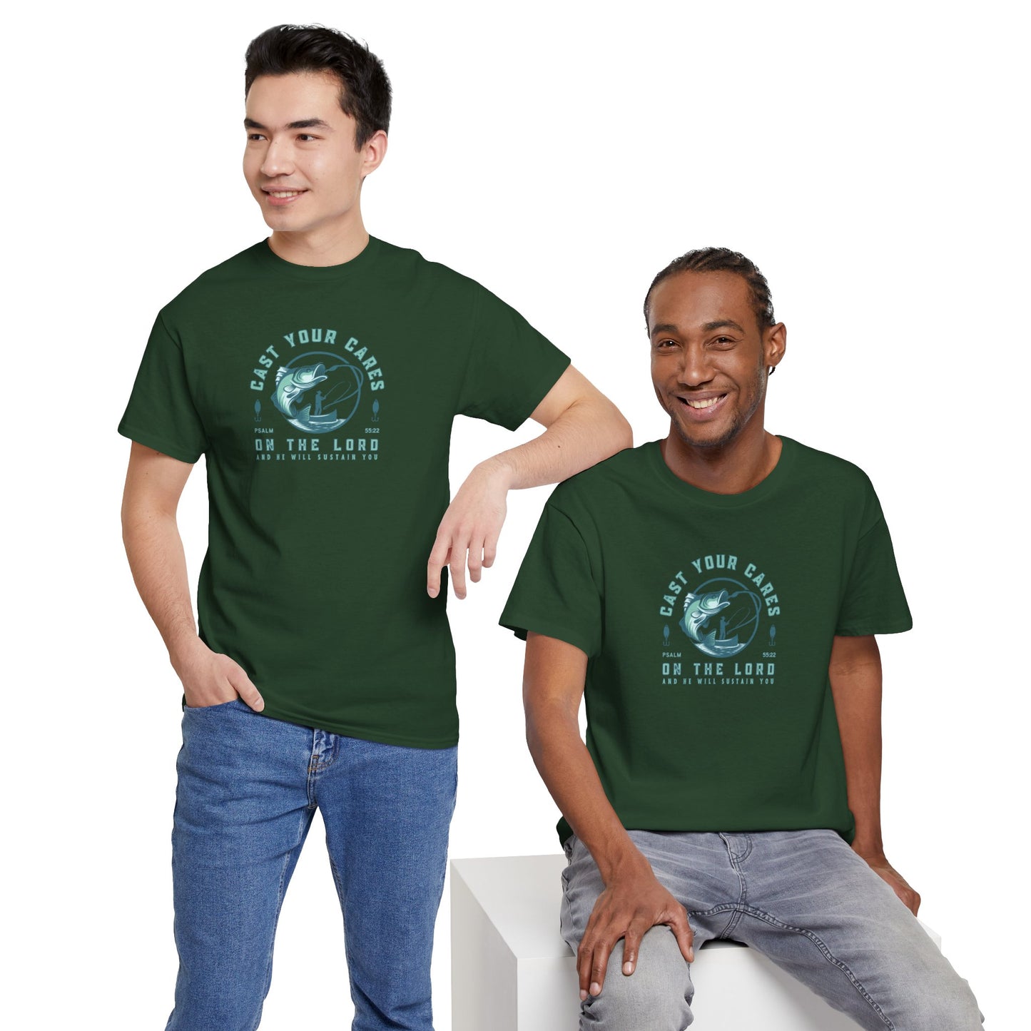 Men's Graphic Christian T Shirt Fishing Tee