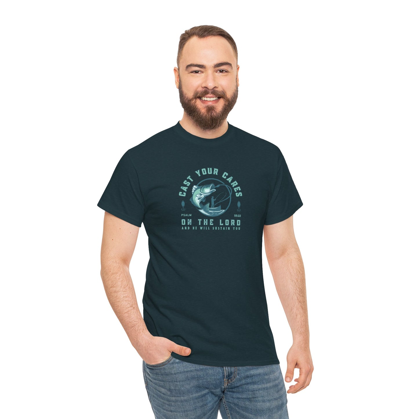 Men's Graphic Christian T Shirt Fishing Tee