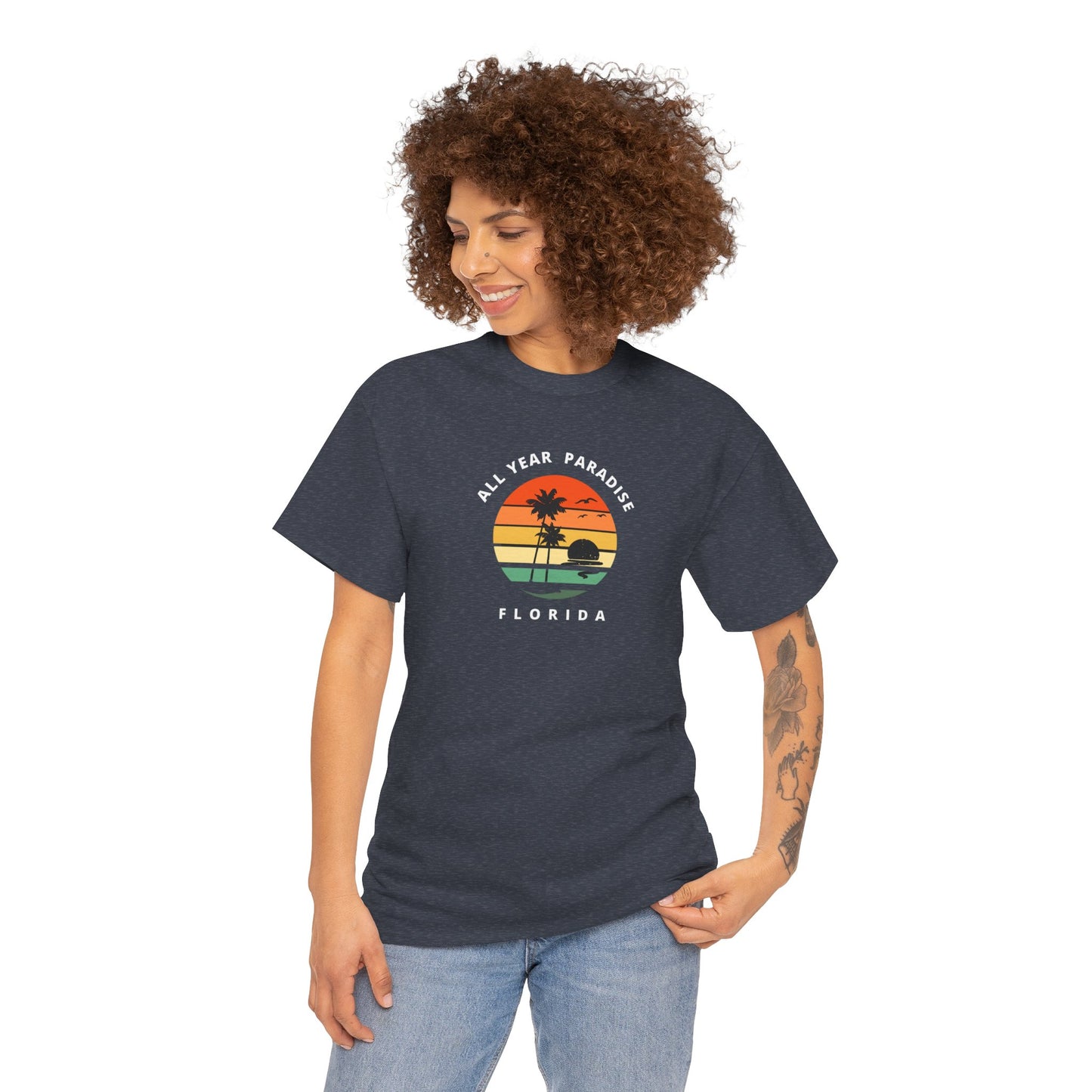 Vintage Sunset Graphic Tee, Casual T-Shirt, Summer Vibes Shirt, Beachwear, Gift for Him/Her, Cozy Everyday Wear