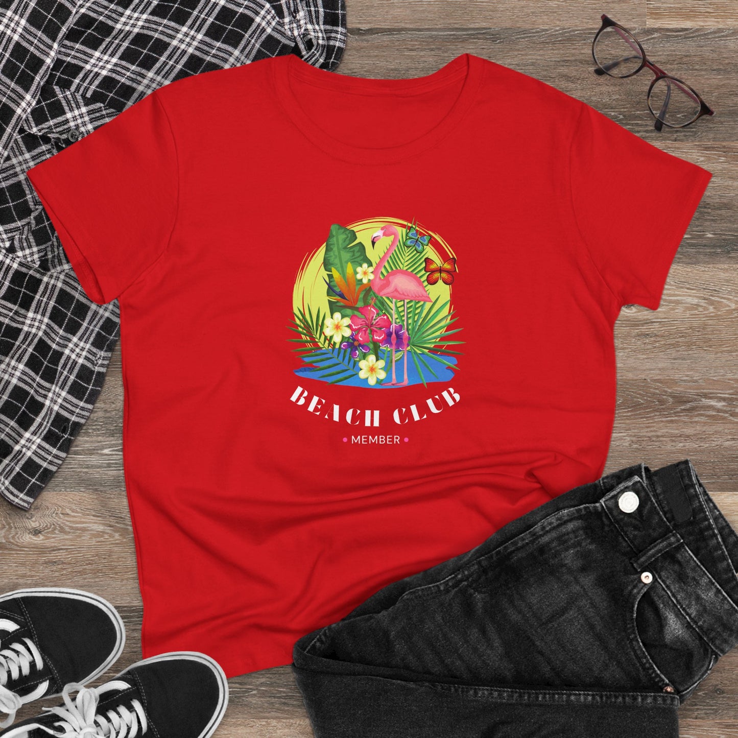 T-Shirt Tropical Beach Club Women's Graphic Flamingo Tee