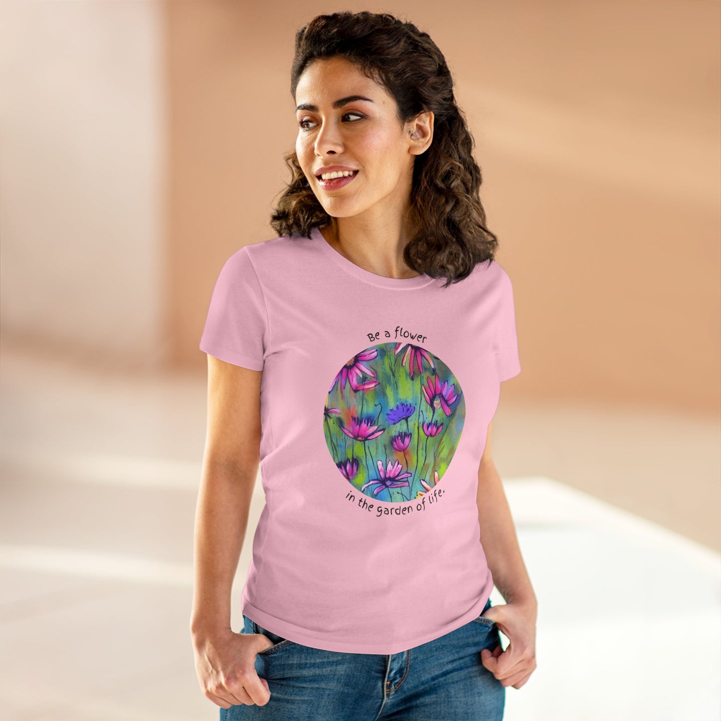 Flower Tee Women's Floral T Shirt Positive Graphic T-Shirt