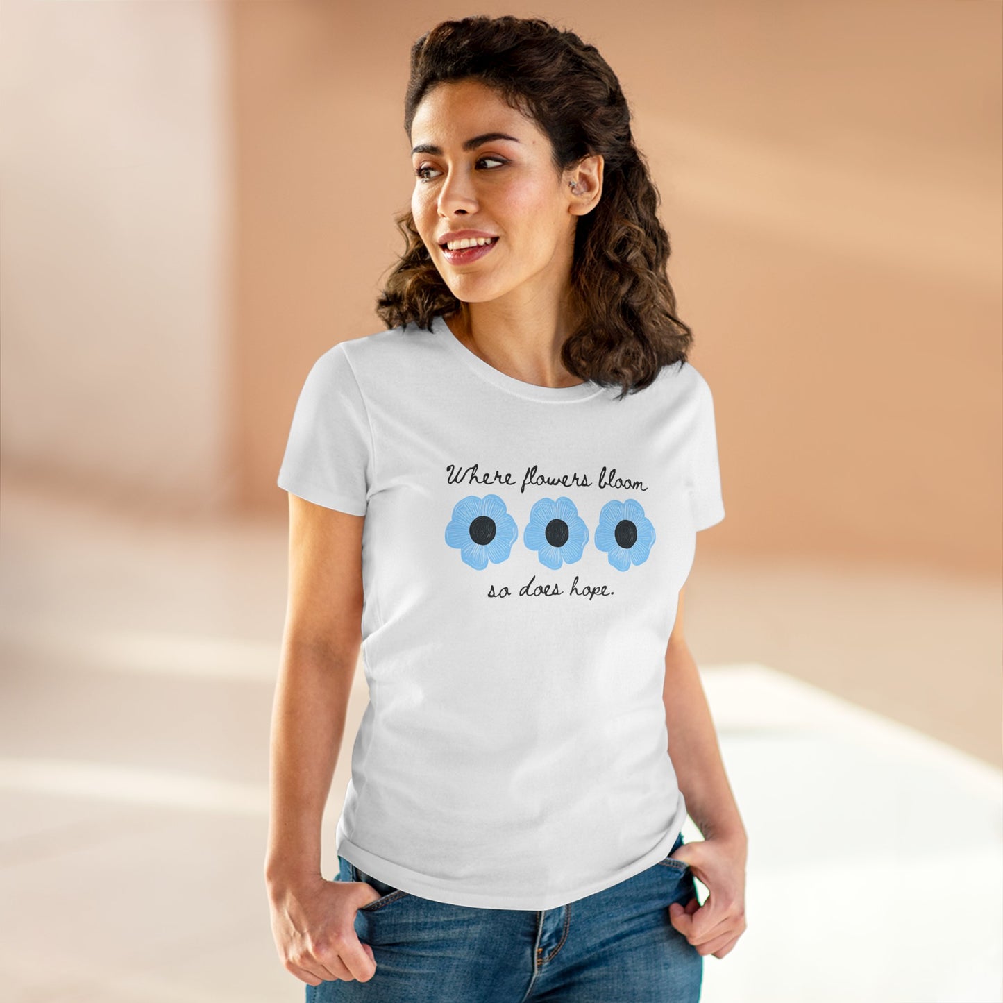 Floral Tee Flower T Shirt Women's Positive Saying Inspirational