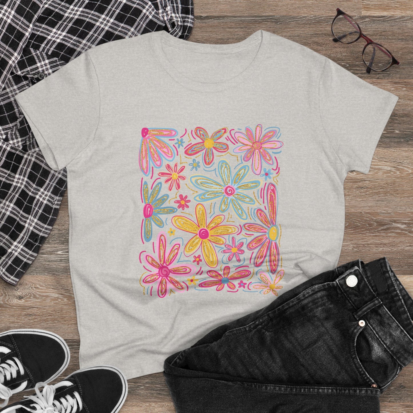 Women's Floral T Shirt Flower Tee