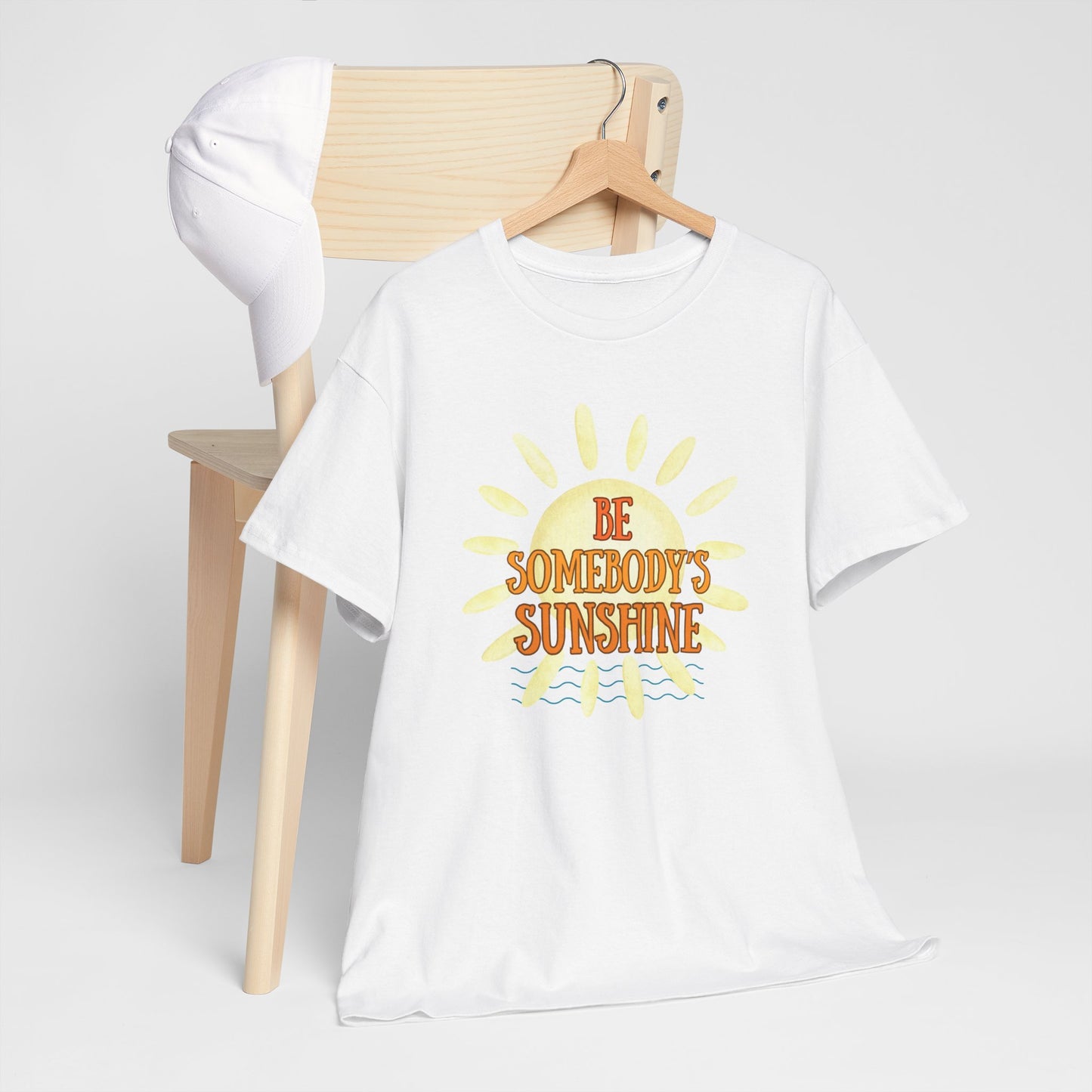 Unisex Heavy Cotton Tee - Be Somebody's Sunshine Tee, Summer Vibes Shirt, Positive Quote Tee, Gift for Friends, Fun Casual Wear