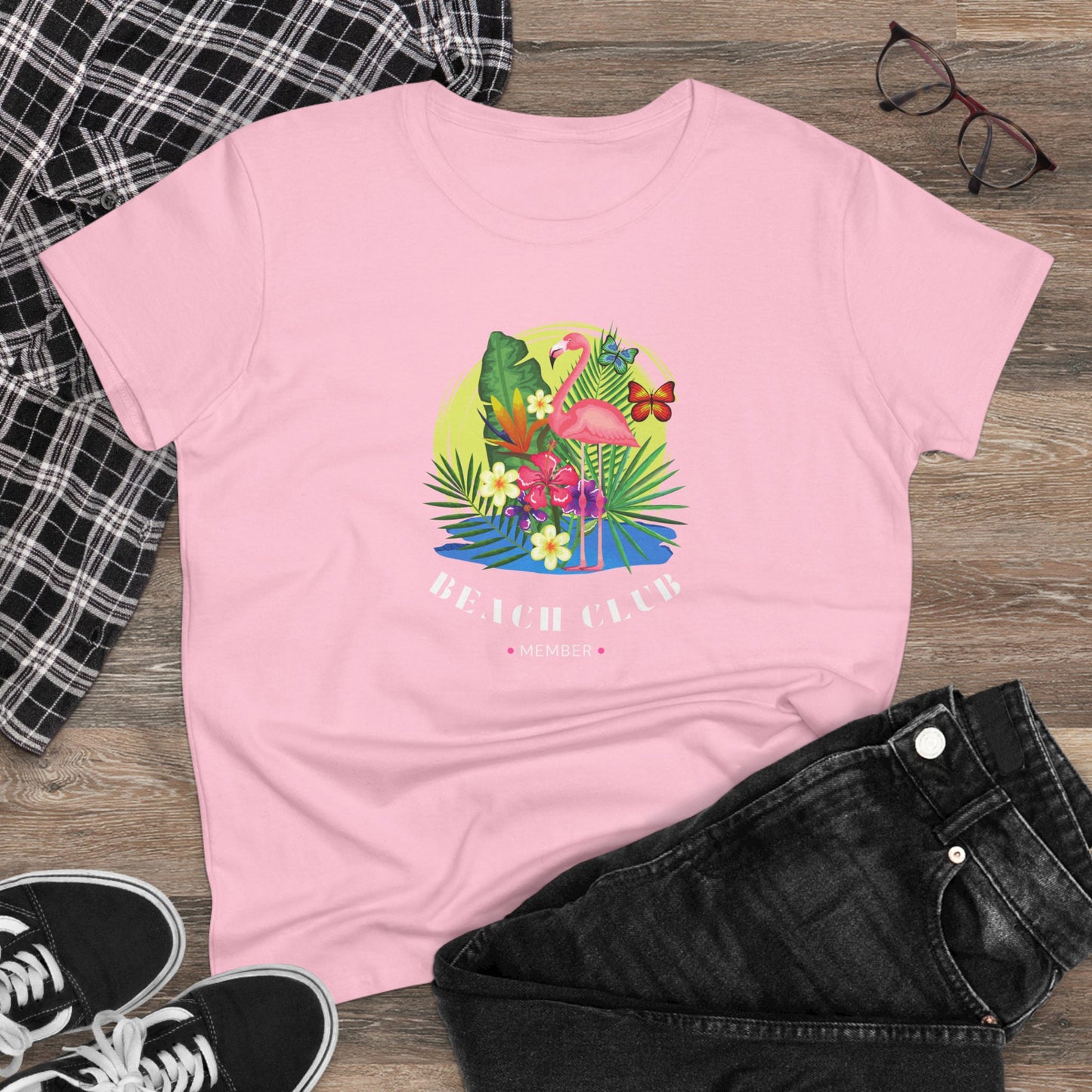 T-Shirt Tropical Beach Club Women's Graphic Flamingo Tee