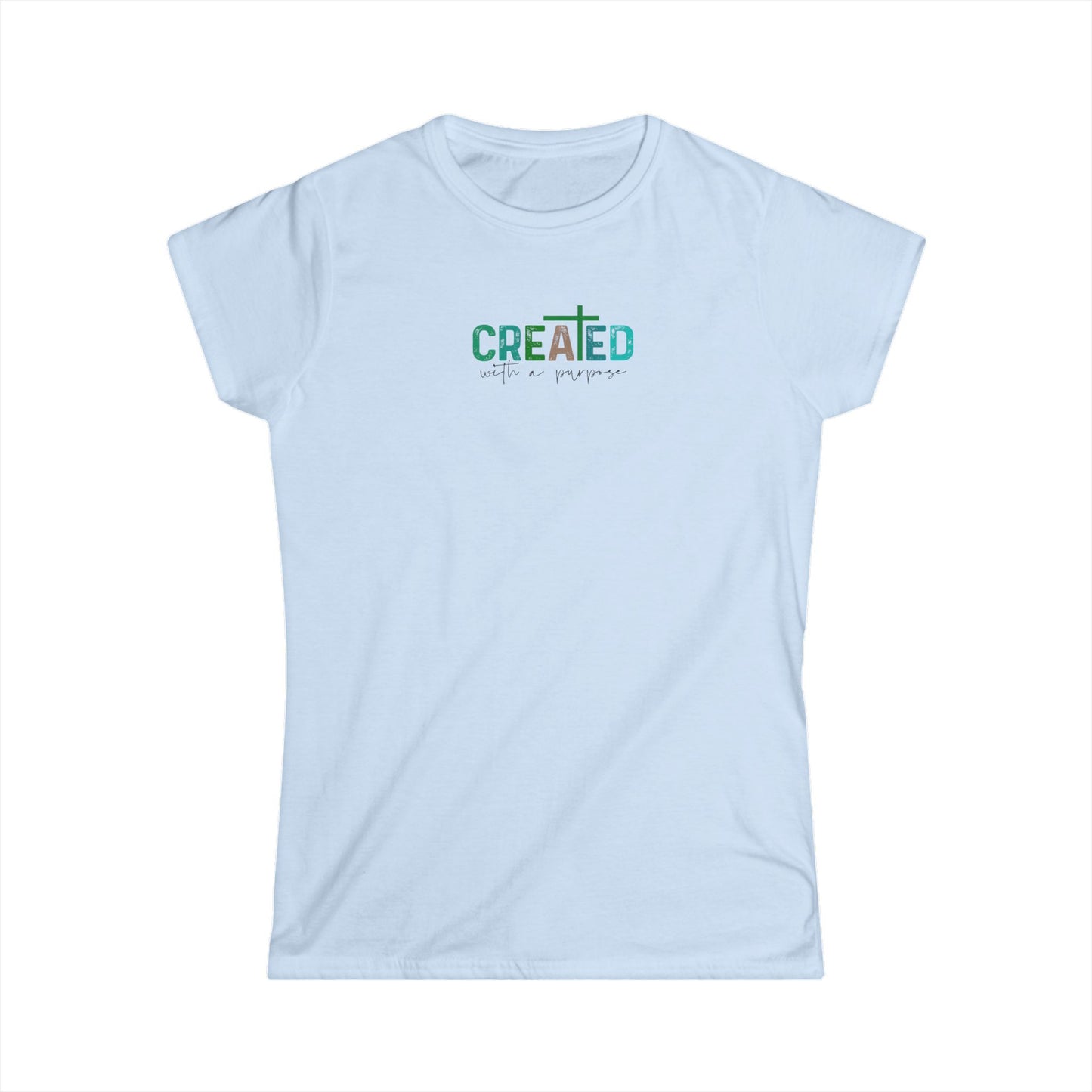 Christian Women's Graphic Tee - Created with A Purpose T Shirt - Inspirational