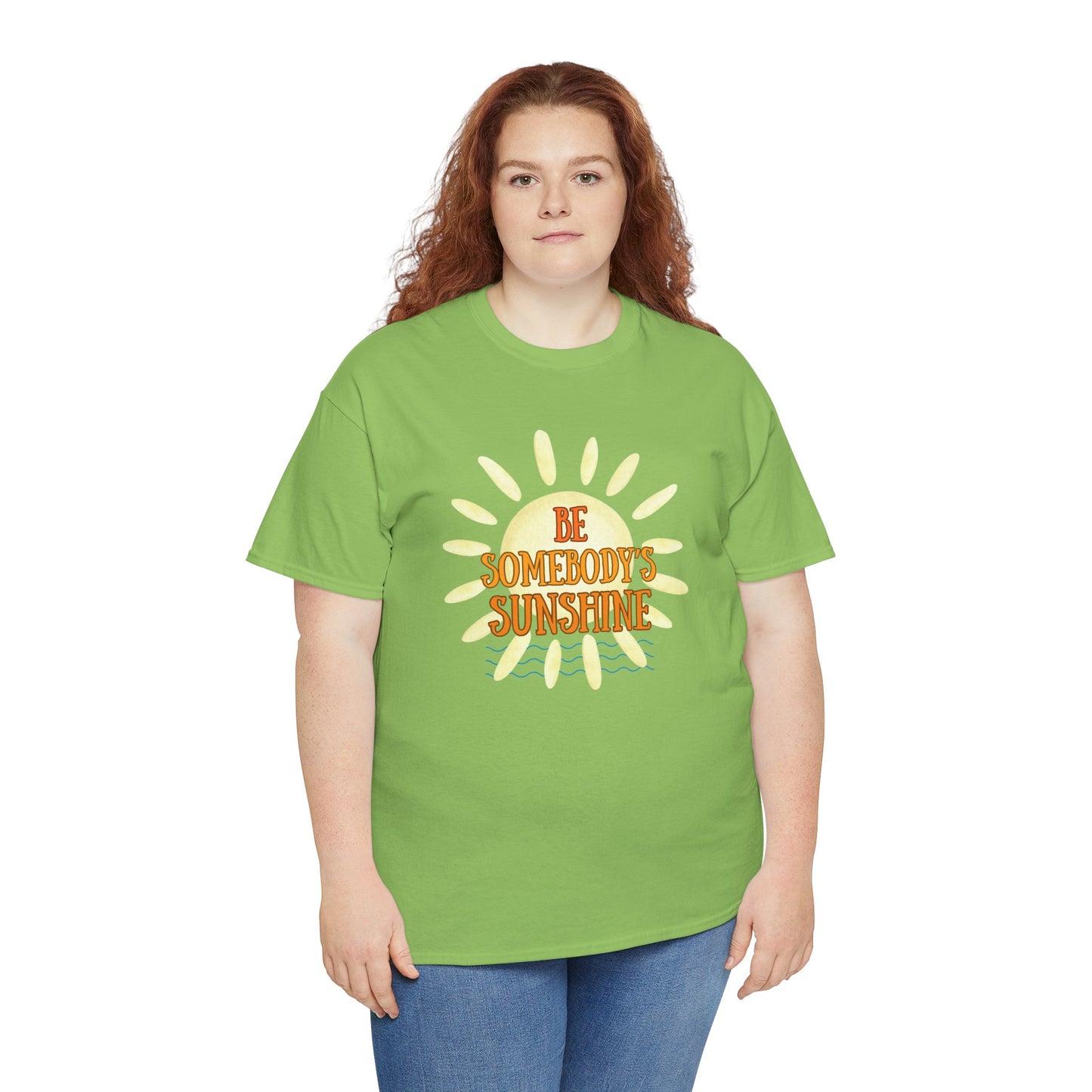Unisex Heavy Cotton Tee - Be Somebody's Sunshine Tee, Summer Vibes Shirt, Positive Quote Tee, Gift for Friends, Fun Casual Wear