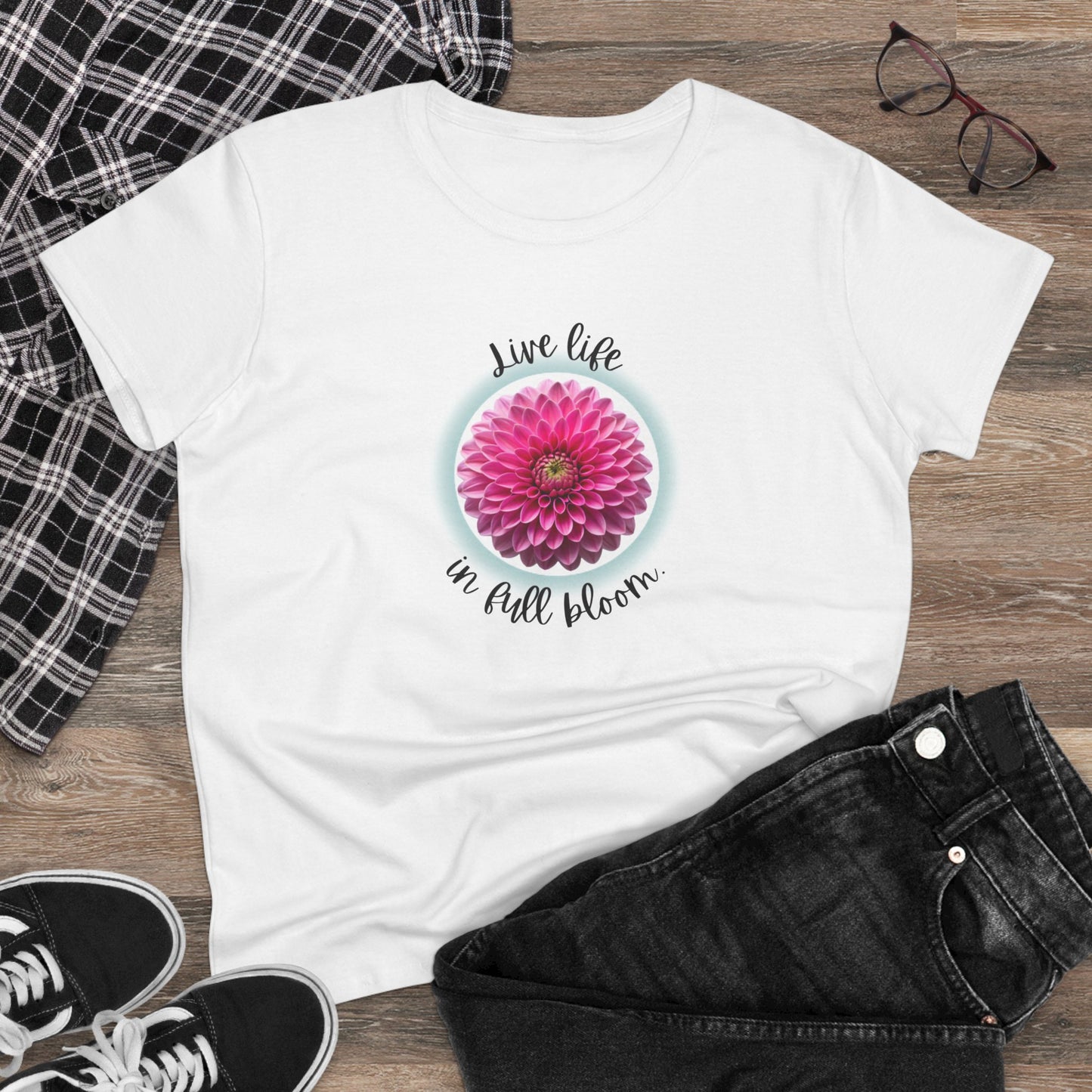 Floral Women's T Shirt Flower Tee - Inspirational Positive Saying Tee T Shirt