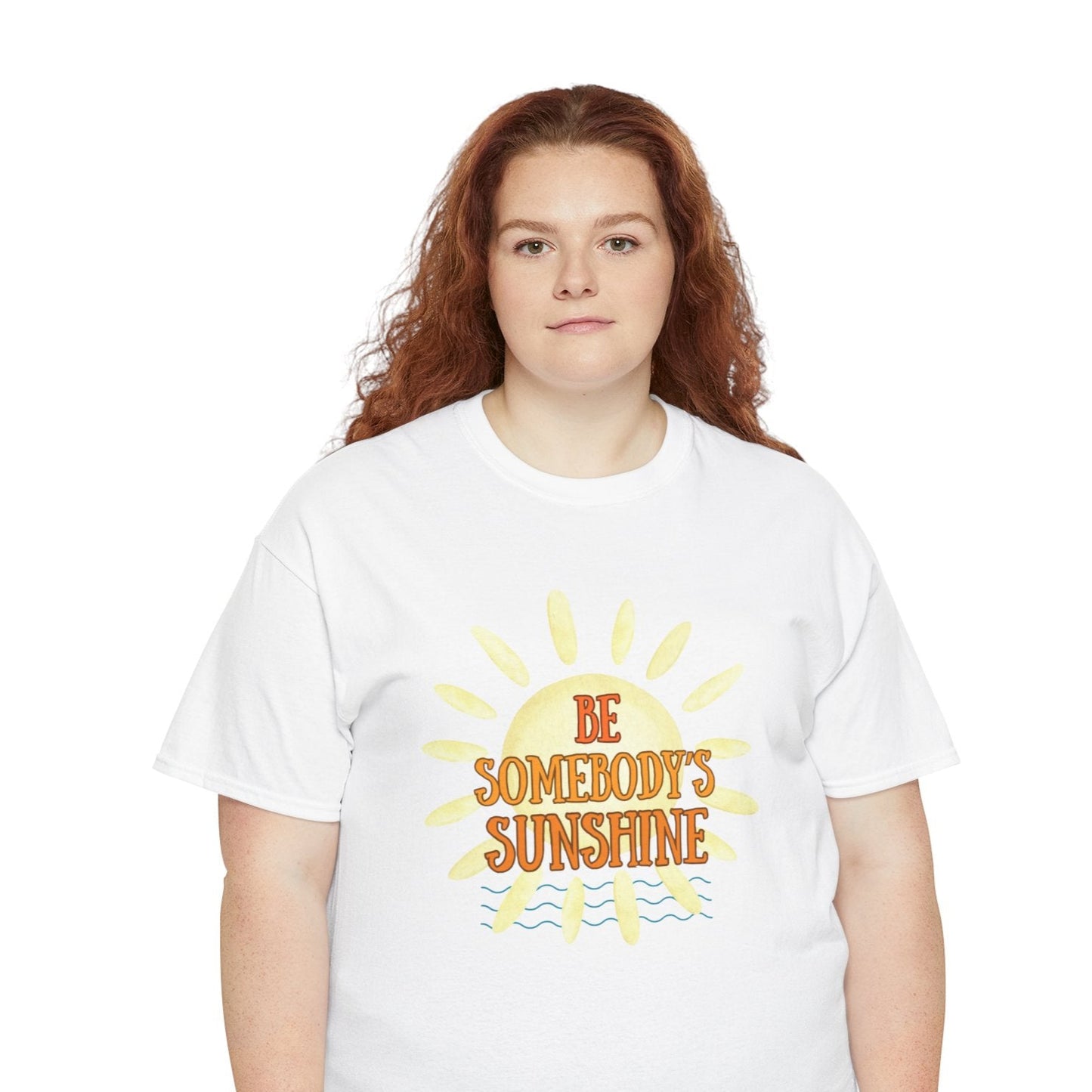 Unisex Heavy Cotton Tee - Be Somebody's Sunshine Tee, Summer Vibes Shirt, Positive Quote Tee, Gift for Friends, Fun Casual Wear