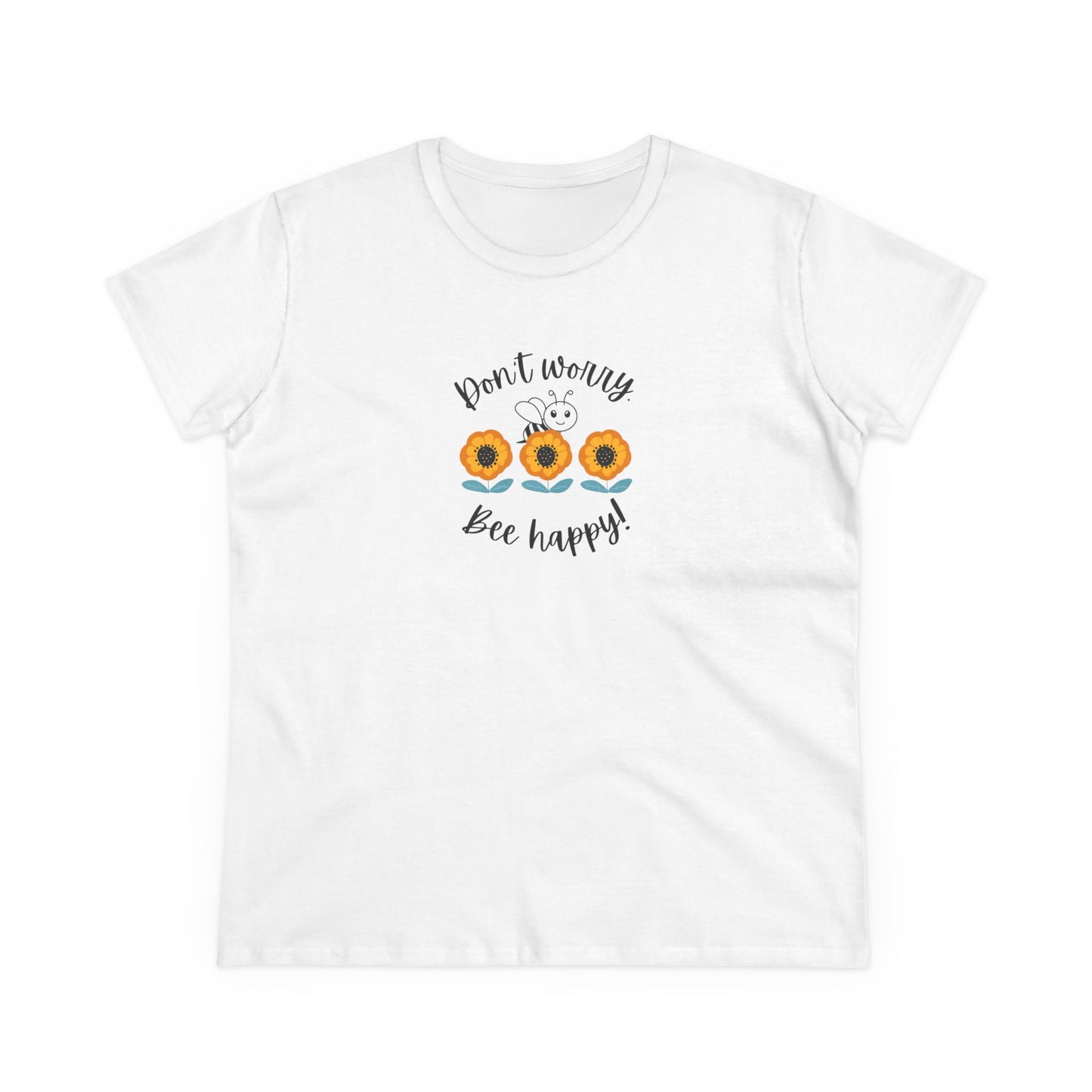 Bee T Shirt Women's Bee Tee Be Happy Don't Worry Inspirational T Shirt